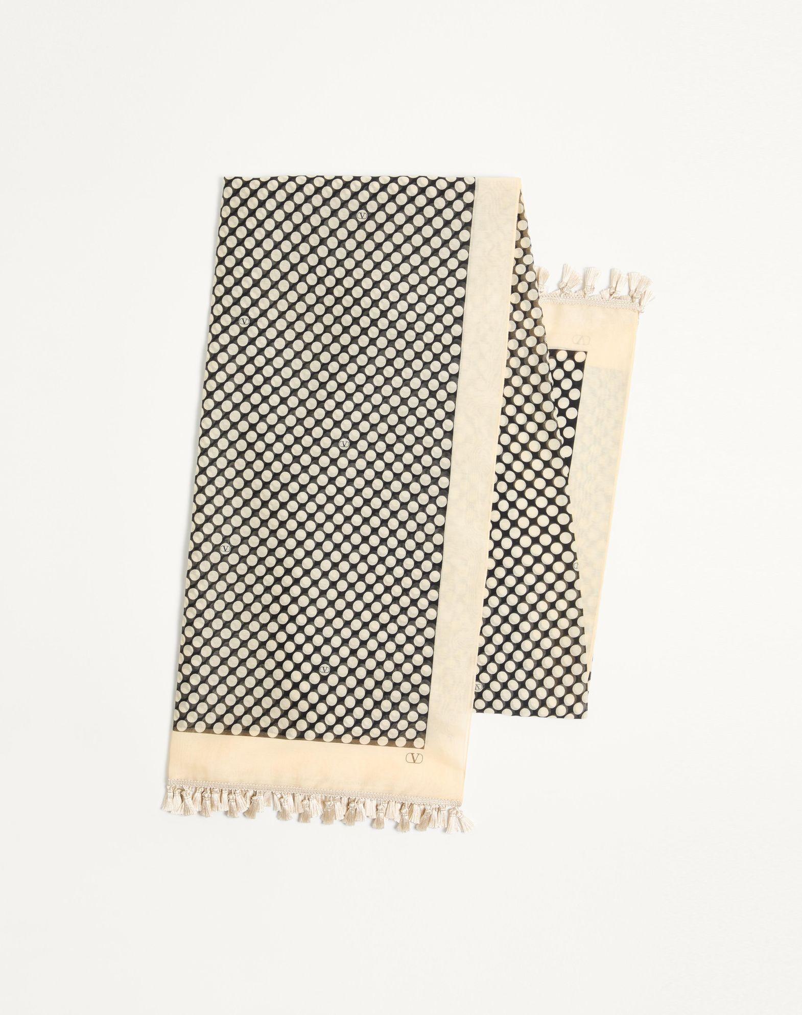 Escape Pareo In Cotton And Silk With Polka Dot Print Product Image