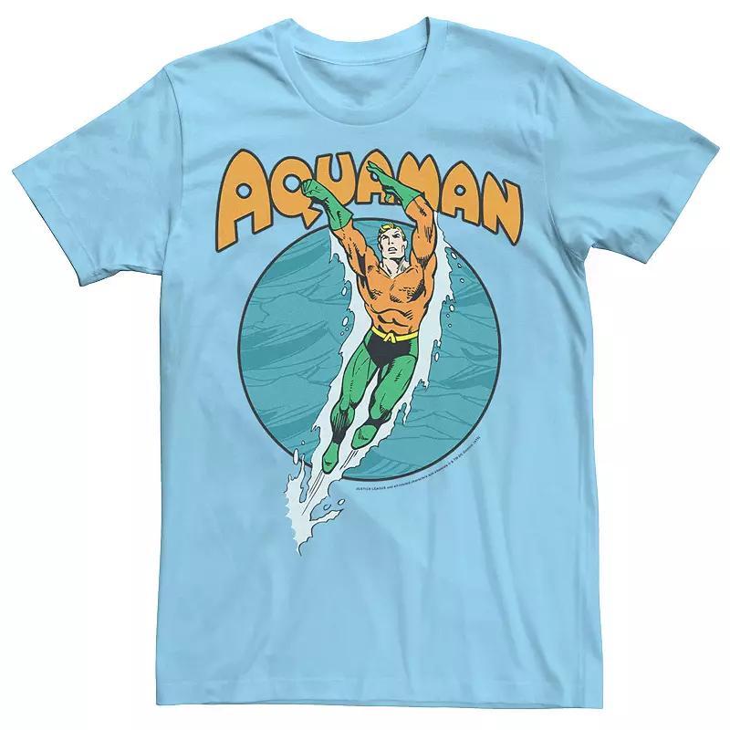 Men's DC Comics Aquaman Swimming Dance Tee, Size: Large, Light Blue Product Image