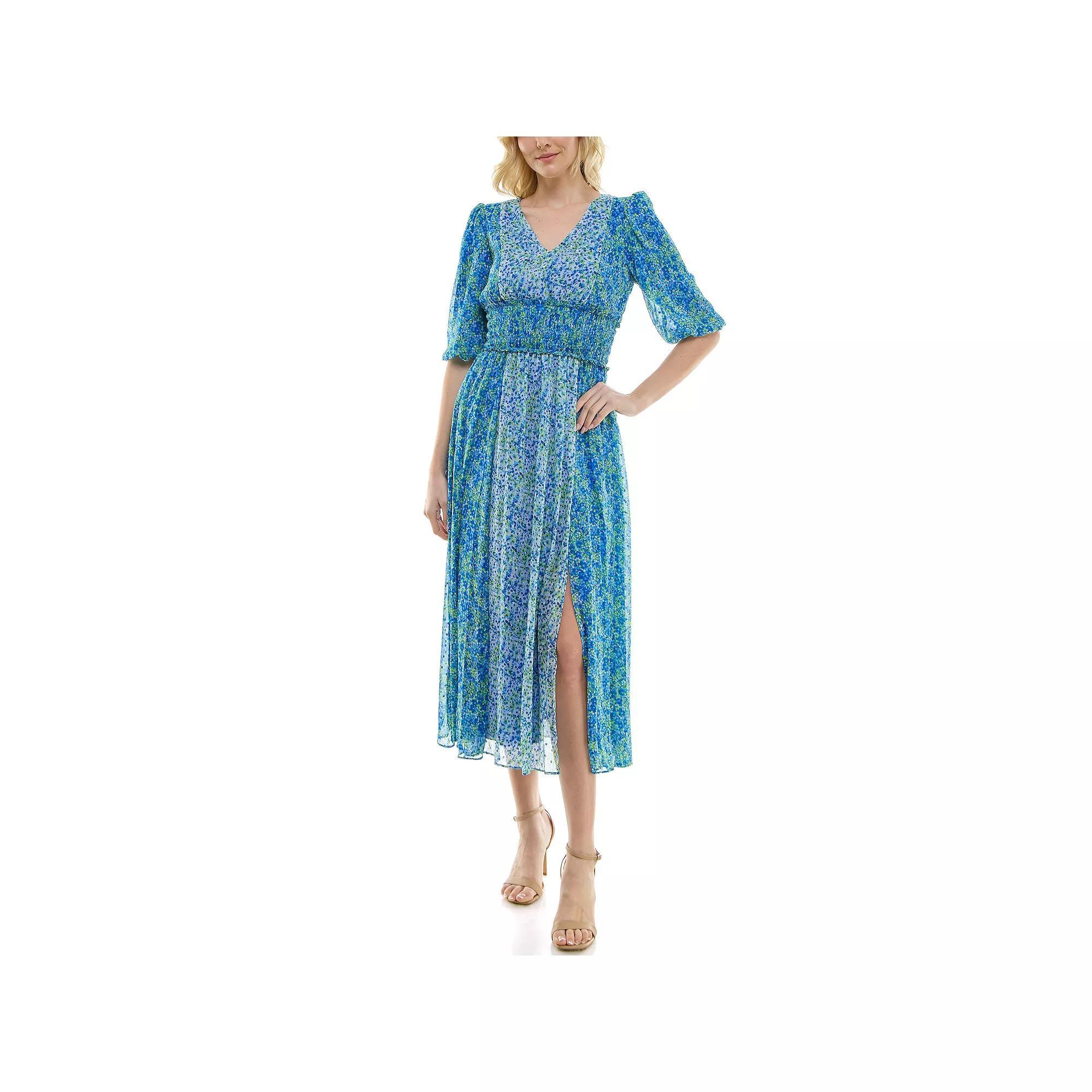 Women's Taylor Smocked Waist Dress, Size: 6, Lapis Blue Lime Product Image