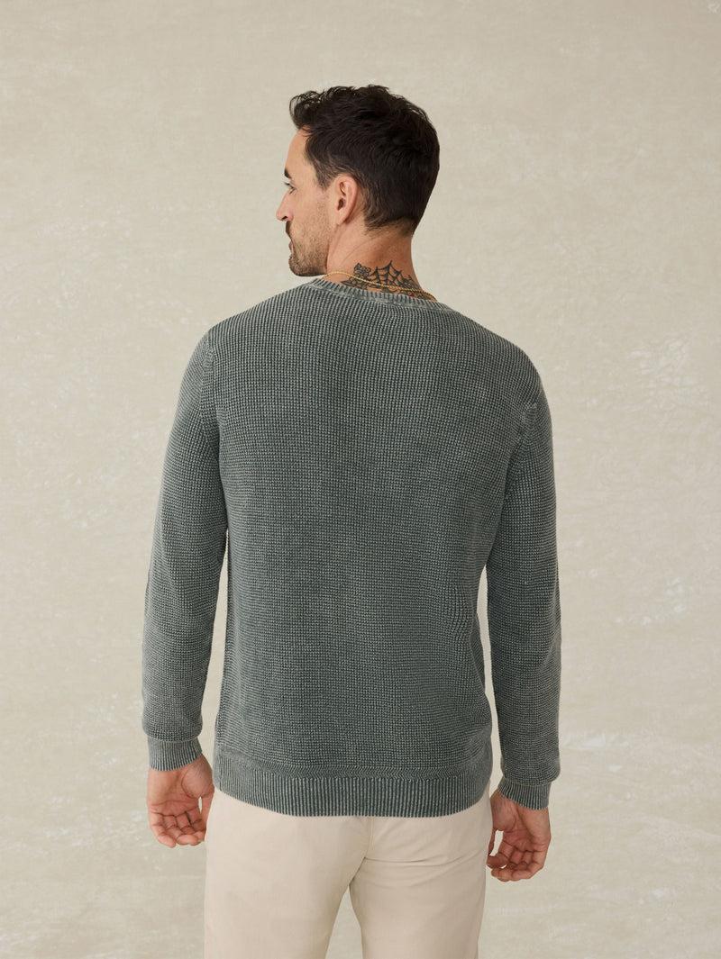 Sunwashed Crewneck Sweater - Mountain Olive Product Image