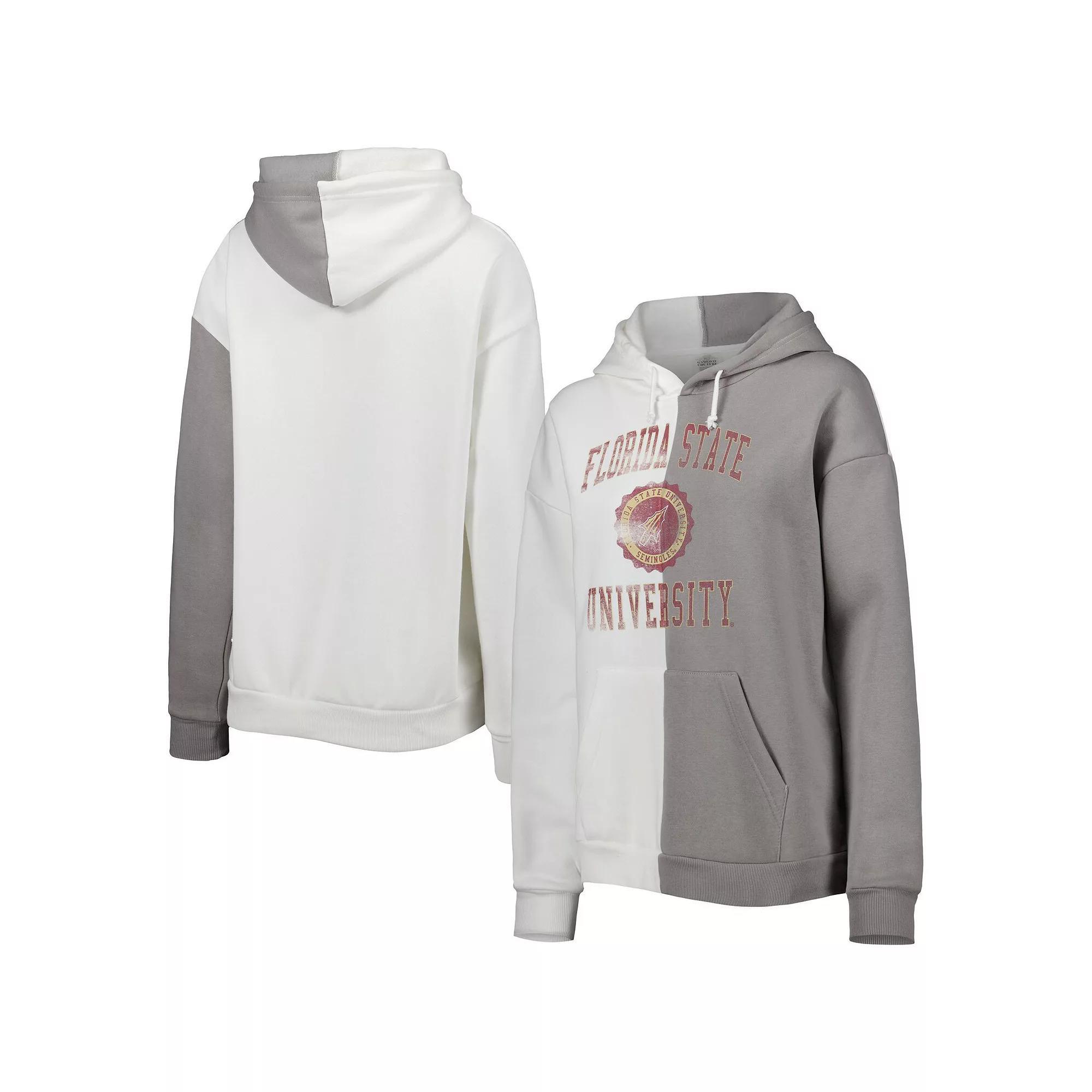 Women's Gameday Couture Gray/White Florida State Seminoles Split Pullover Hoodie, Size: Small Product Image