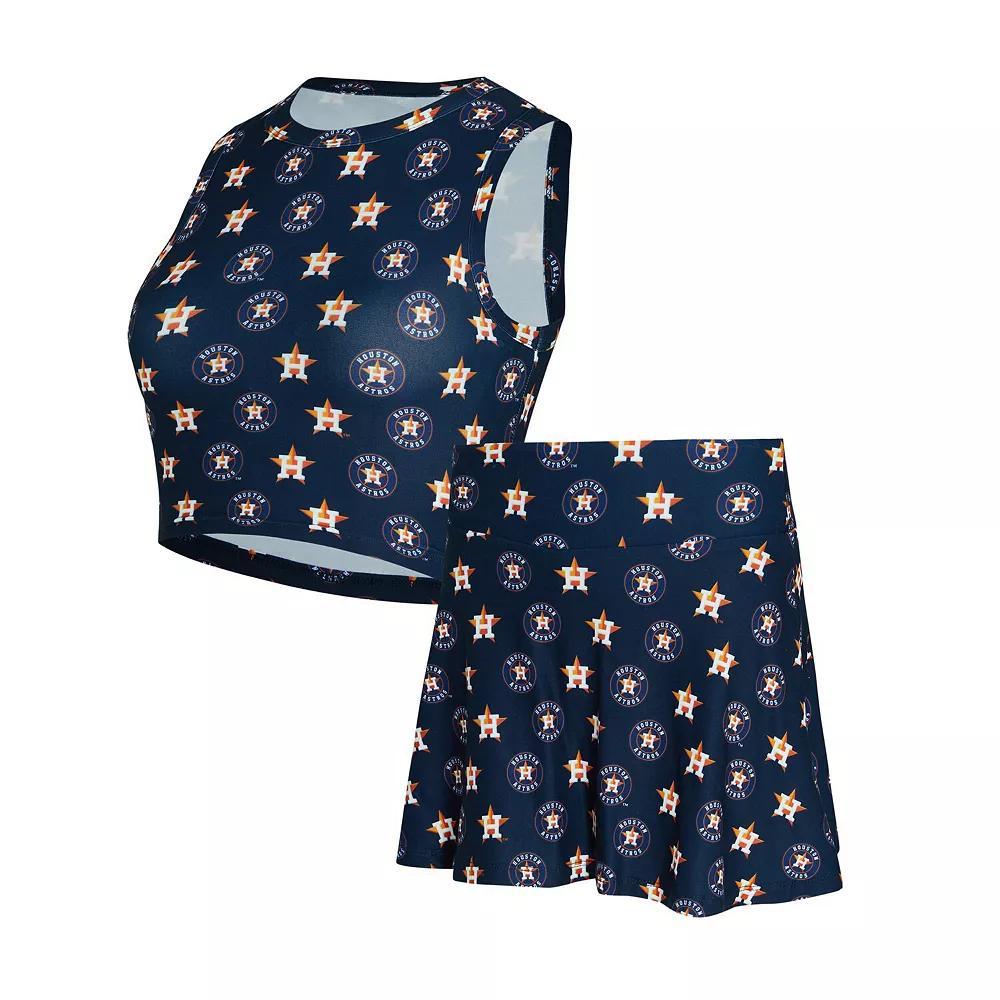 Women's Concepts Sport  Navy Houston Astros Knit Tank Top & Skort Set, Size: Large, Blue Product Image