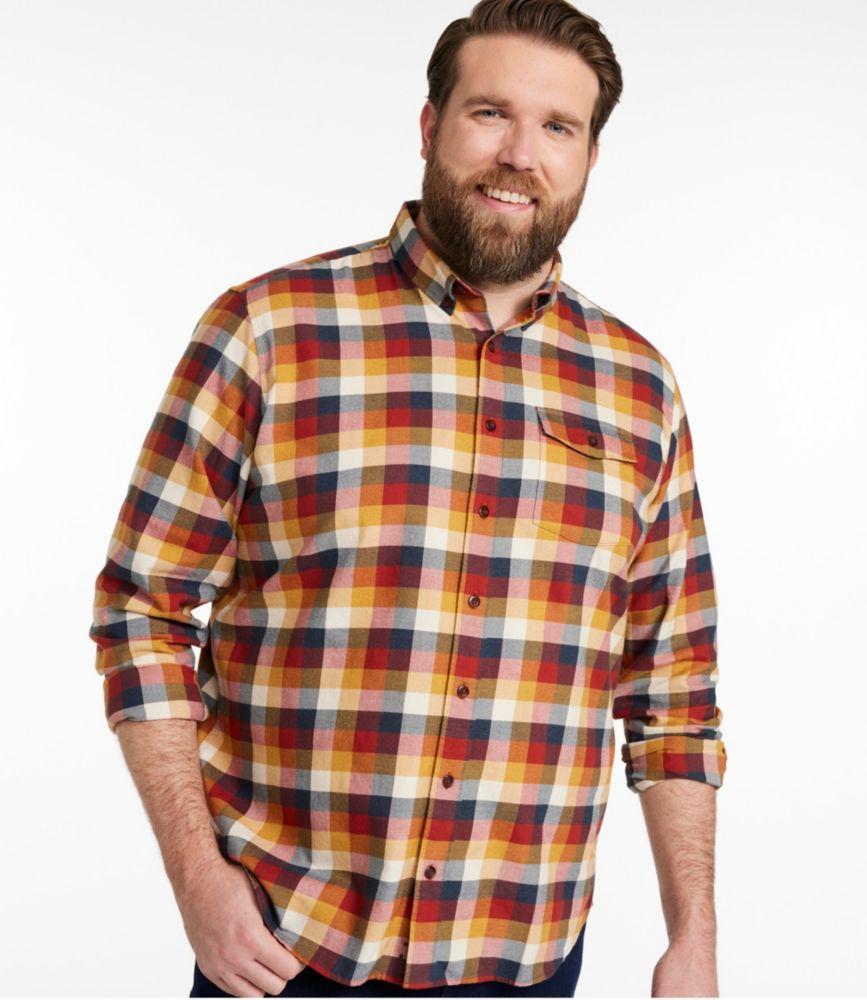 
                            Men's Brushed Jaspé Twill Shirt, Plaid, Traditional Untucked Fit
                         Product Image