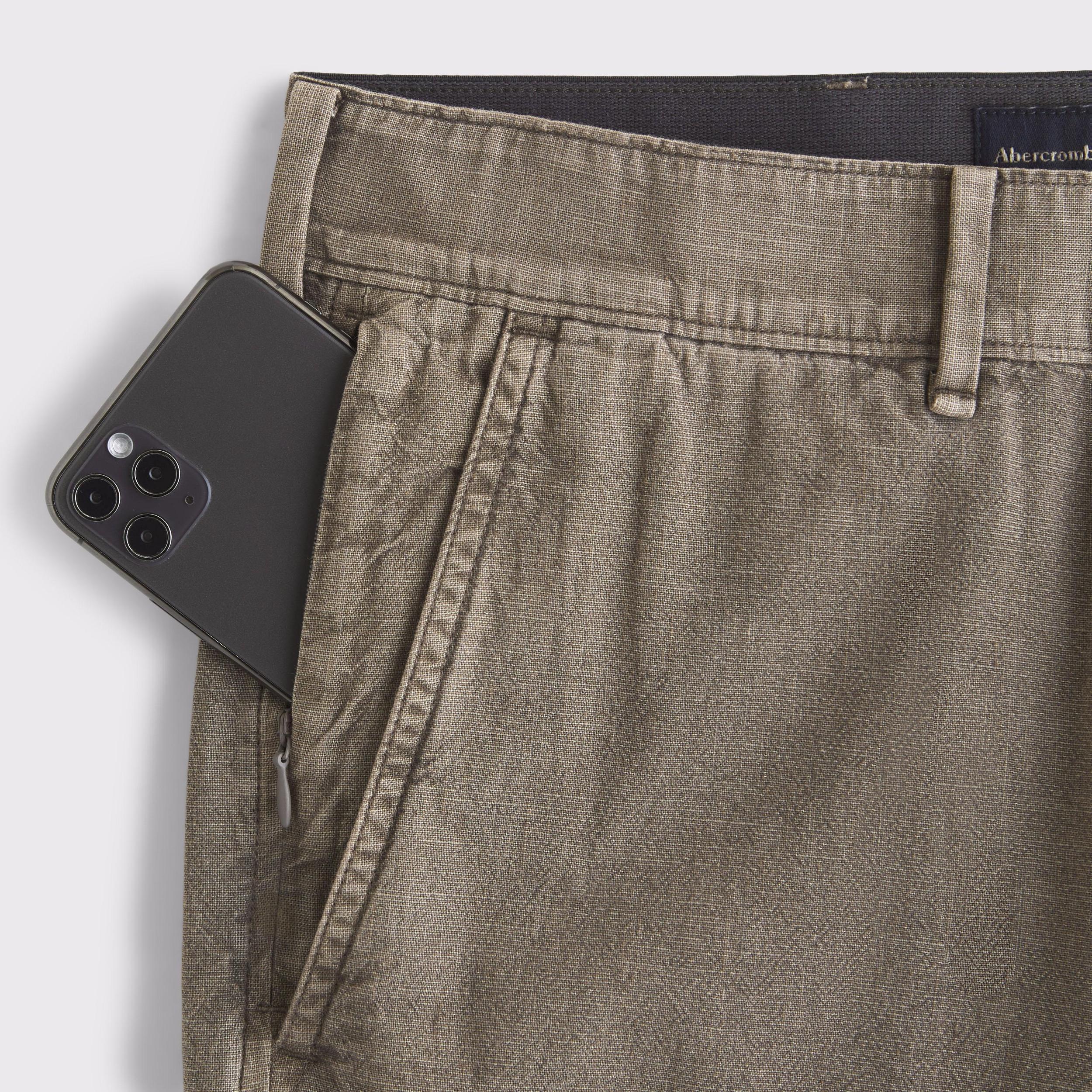 Straight Linen-Blend Fixed Waist Pant Product Image