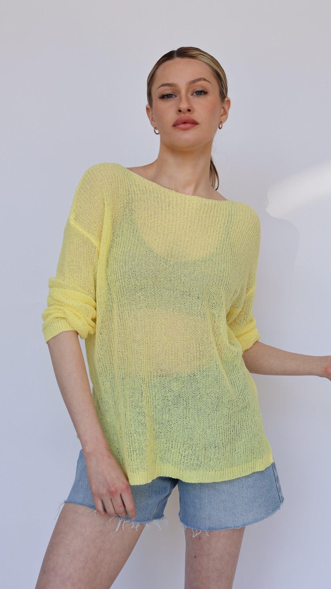 Lightweight Knit Loose-Fit Boatneck Sweater Product Image