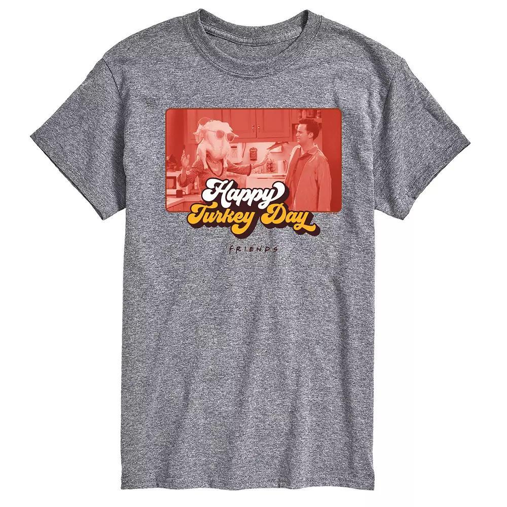 Big & Tall Friends Happy Turkey Day Graphic Tee, Mens Grey Gray Product Image