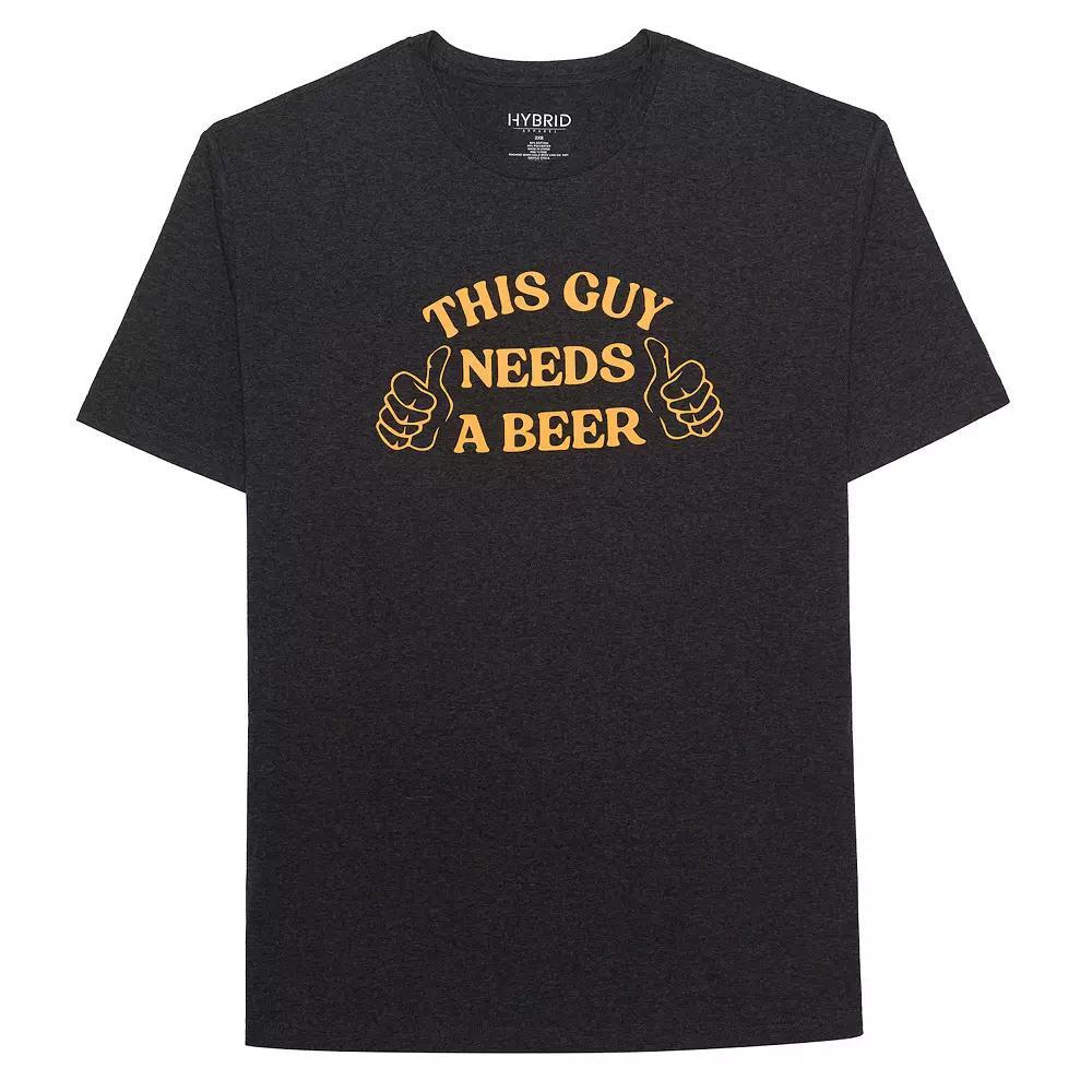 Big & Tall "This Guy Needs A Beer" Graphic Tee, Men's, Size: Large Tall, Grey Heather Product Image
