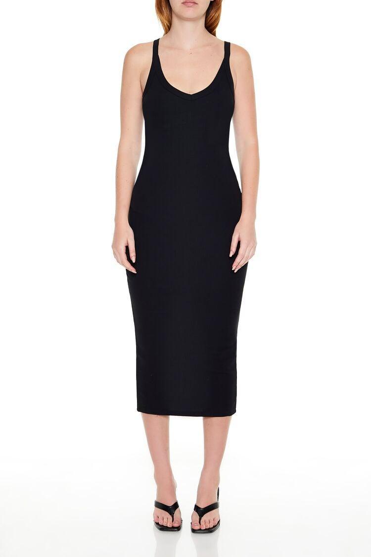 Ribbed Knit V-Back Midi Dress | Forever 21 Product Image