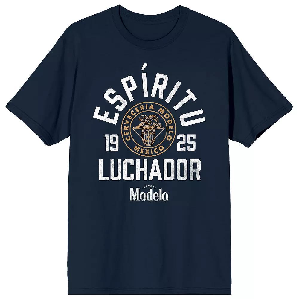 Men's Modelo Espiritu Luchador Short Sleeve Graphic T-Shirt, Size: Large, Blue Product Image