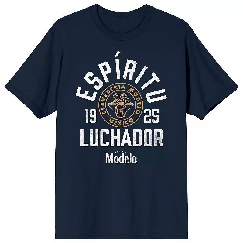 Men's Modelo Espiritu Luchador Short Sleeve Graphic T-Shirt, Size: Large, Blue Product Image