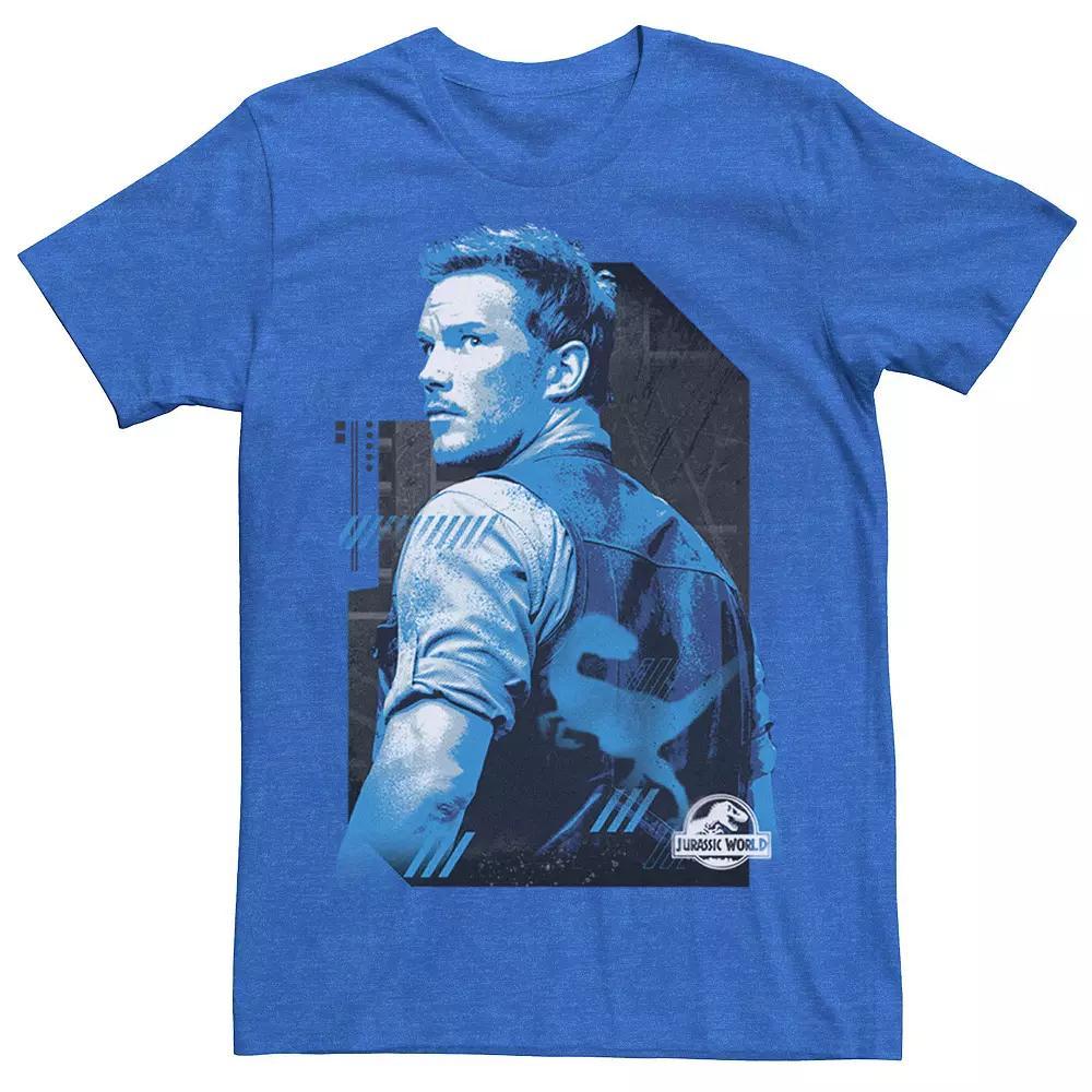 Men's Jurassic World Owen Blue Tone Portrait Tee, Size: Large, Silver Product Image