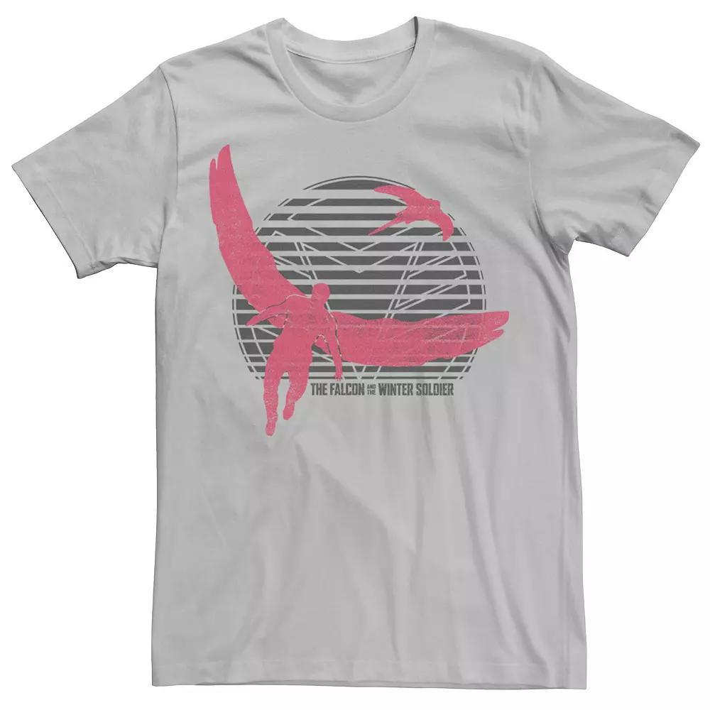 Men's Marvel Falcon And The Winter Soldier Silhouette Logo Tee, Size: XXL, Silver Product Image