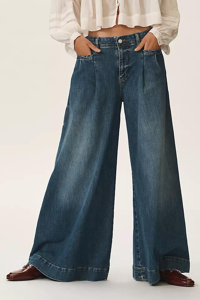 Pilcro Pleated Palazzo High-Rise Wide-Leg Jeans Product Image