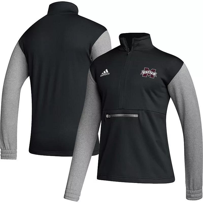 Men's adidas Black Mississippi State Bulldogs Team Issue AEROREADY Quarter-Zip Jacket, Size: Small, Mst Black Product Image