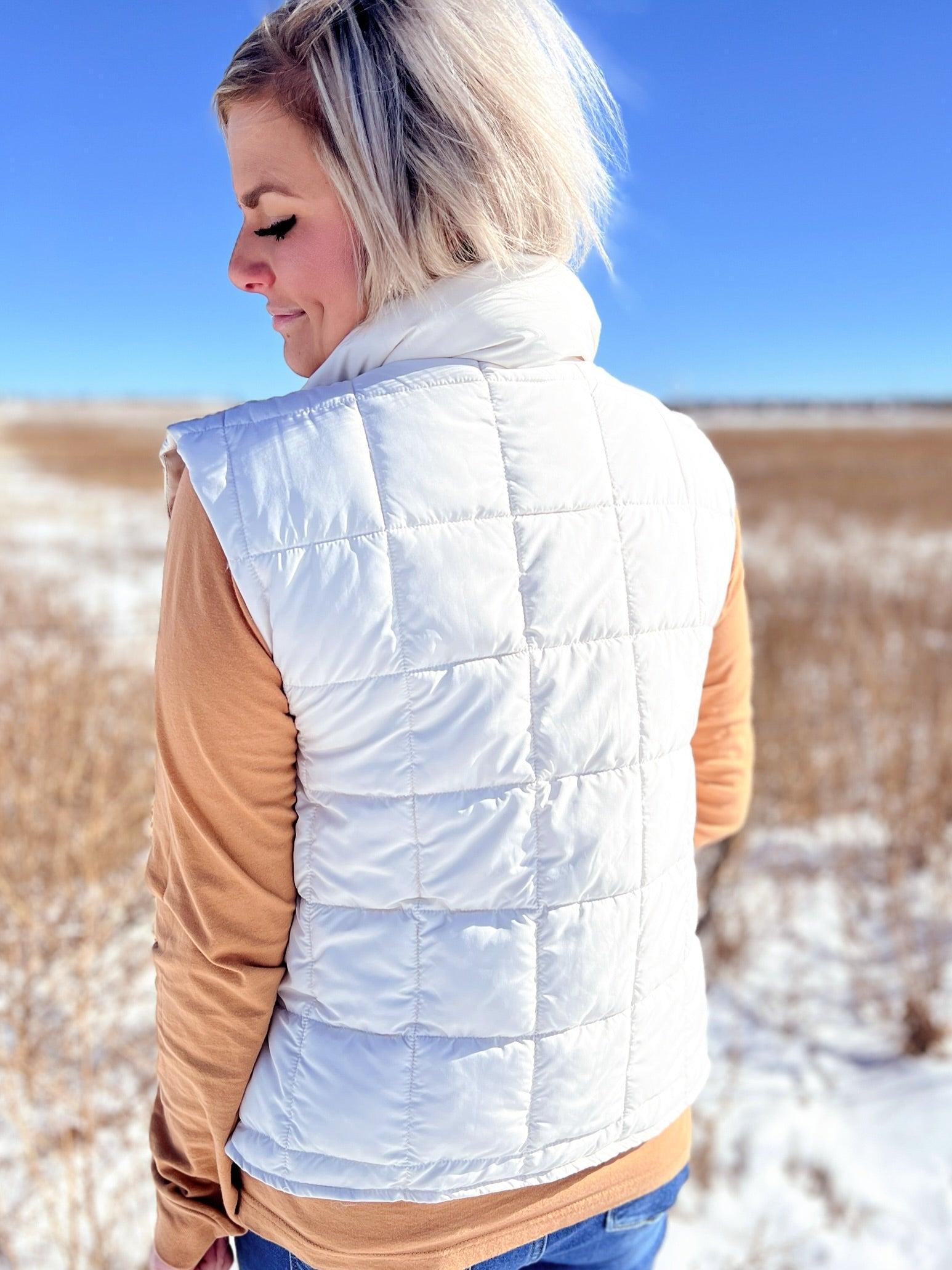 Solid Quilted Puff Zip Up Vest - 2 Colors Product Image