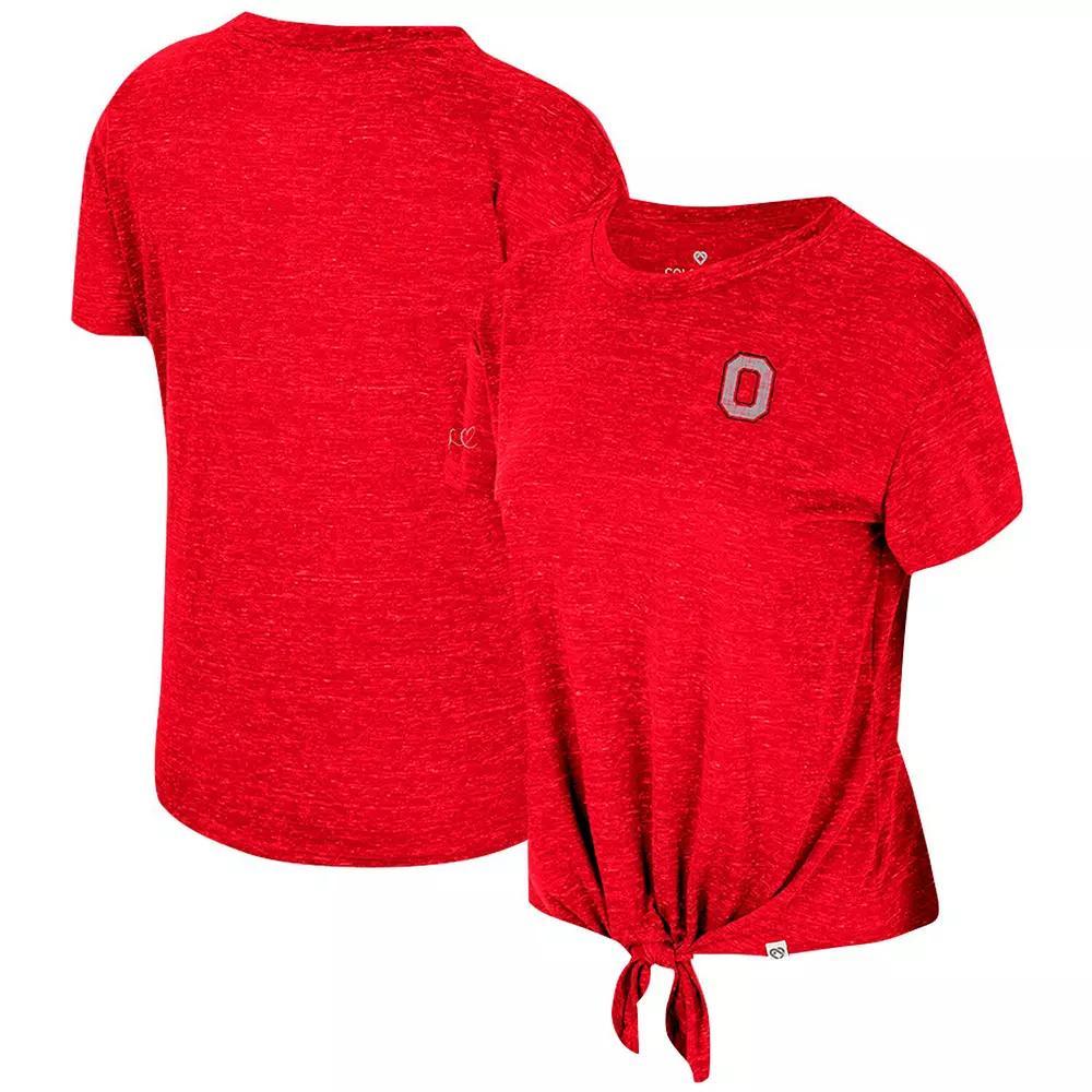 Women's Colosseum Scarlet Ohio State Buckeyes Finalists Tie-Front T-Shirt, Size: Medium, Red Product Image