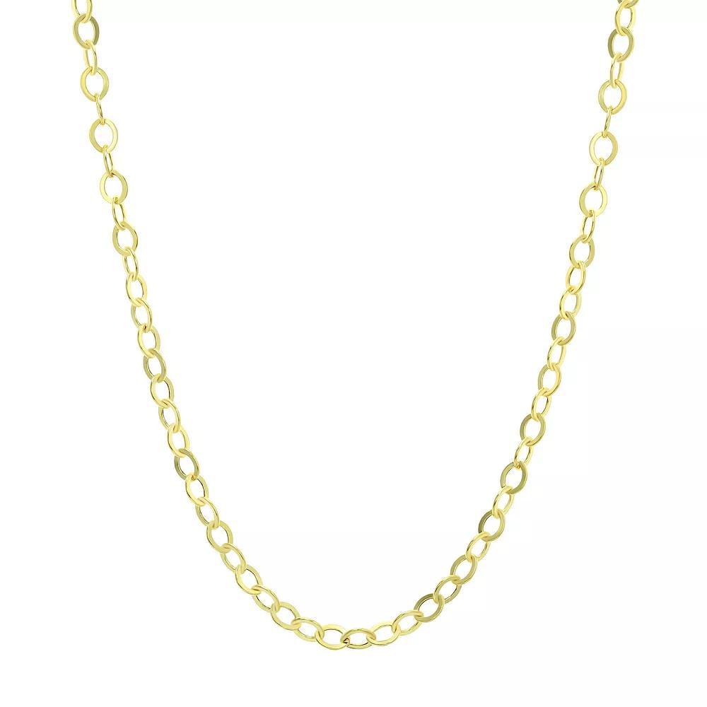 18k Gold Hollow Flat Rolo Chain Necklace, Women's, Size: 18" Product Image
