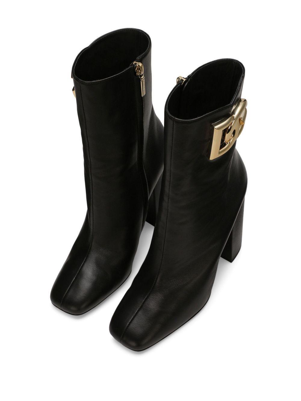 90mm logo-plaque leather boots Product Image
