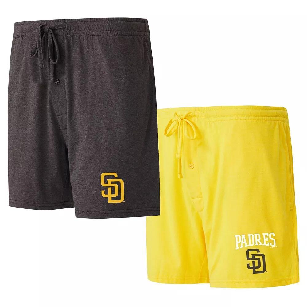 Men's Concepts Sport Brown/Gold San Diego Padres Two-Pack Meter Sleep Shorts, Size: Small Product Image