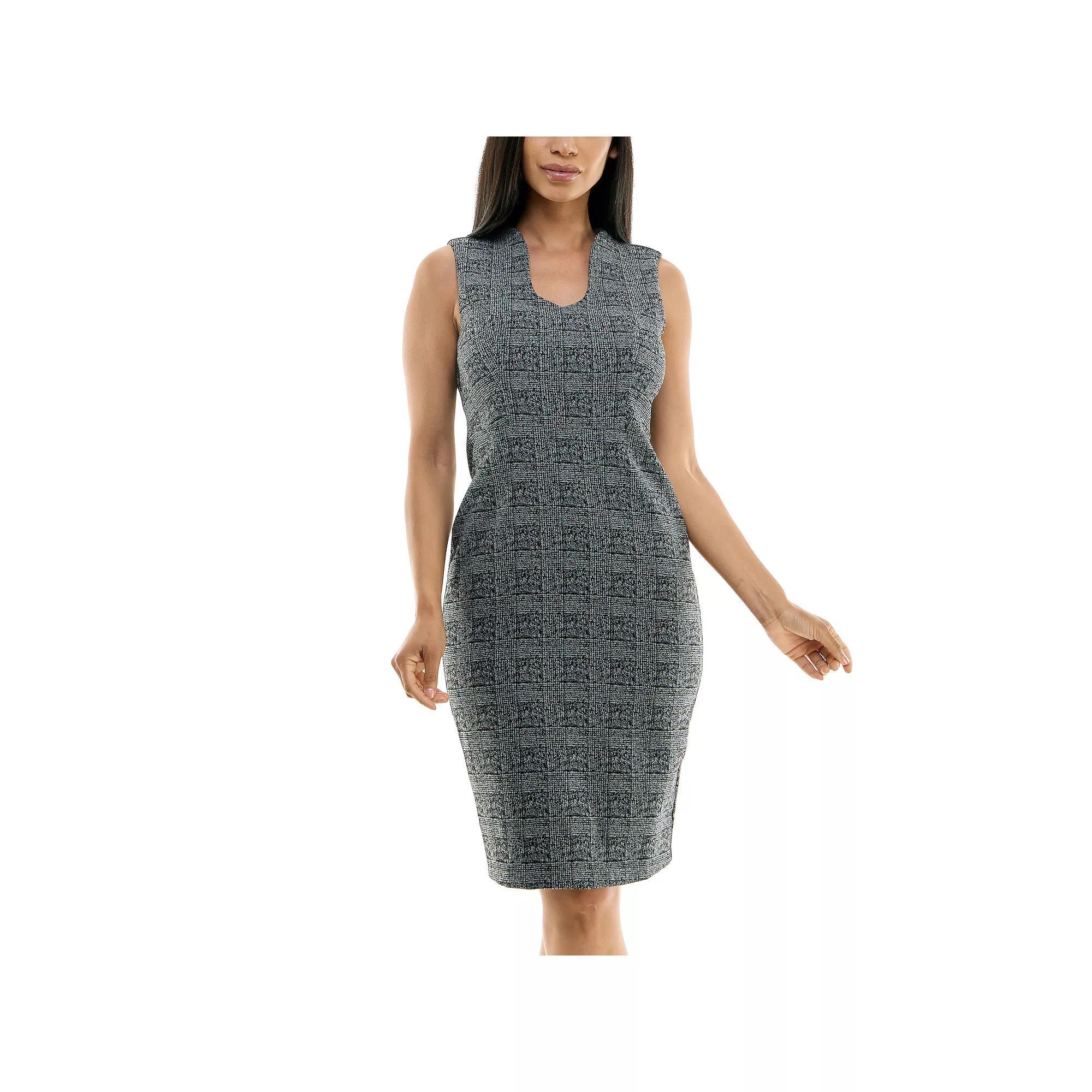 Womens Nina Leonard U-Neck Midi Sheath Dress Product Image