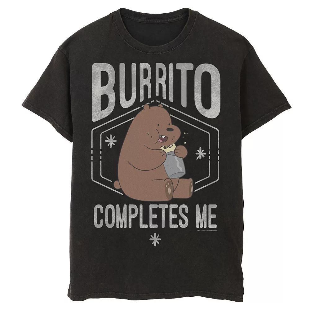 Men's Cartoon Network We Bare Bears Burrito Completes Me Portrait Graphic Tee, Size: XXL, Black Product Image