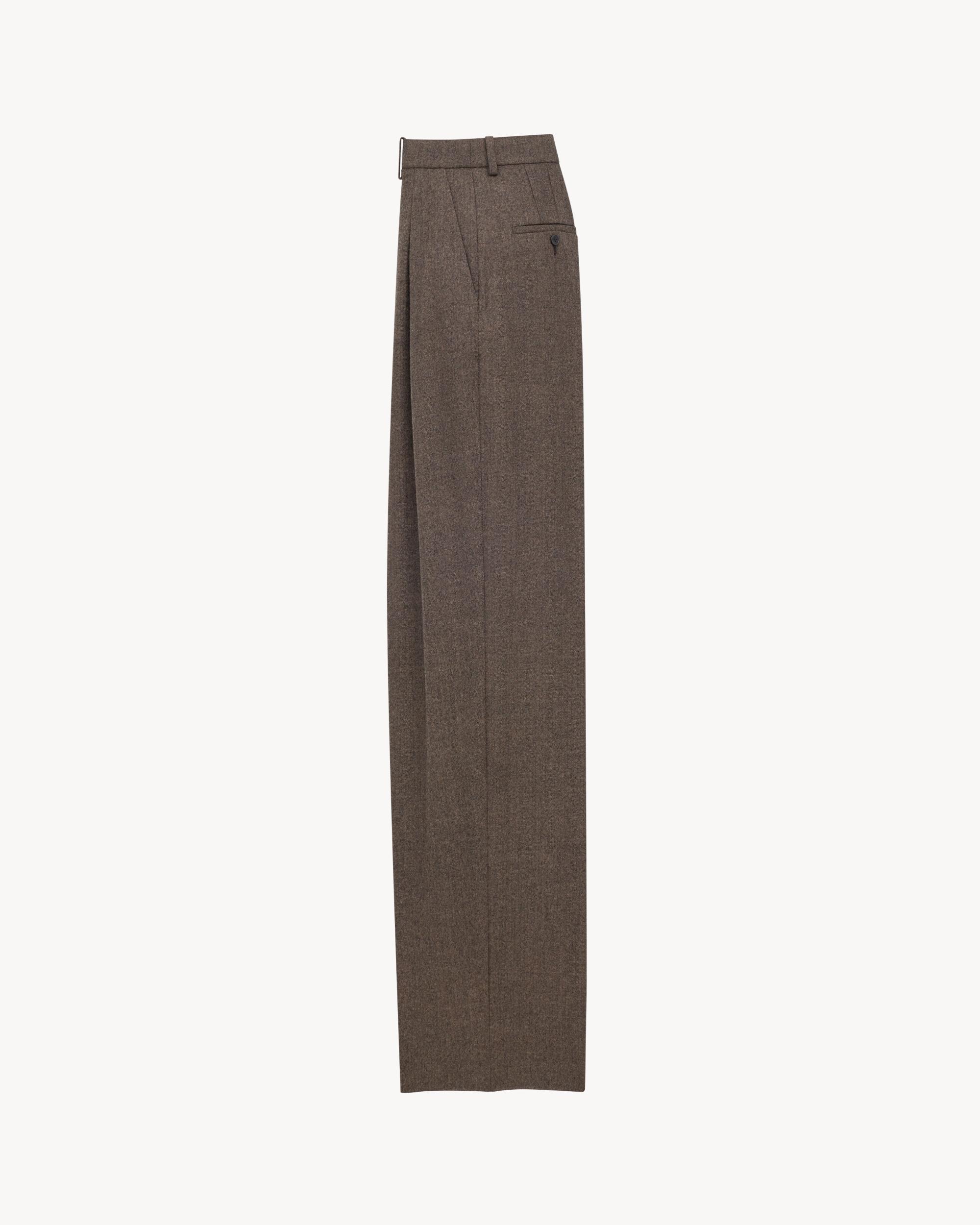 wide-leg pants in herringbone wool Product Image