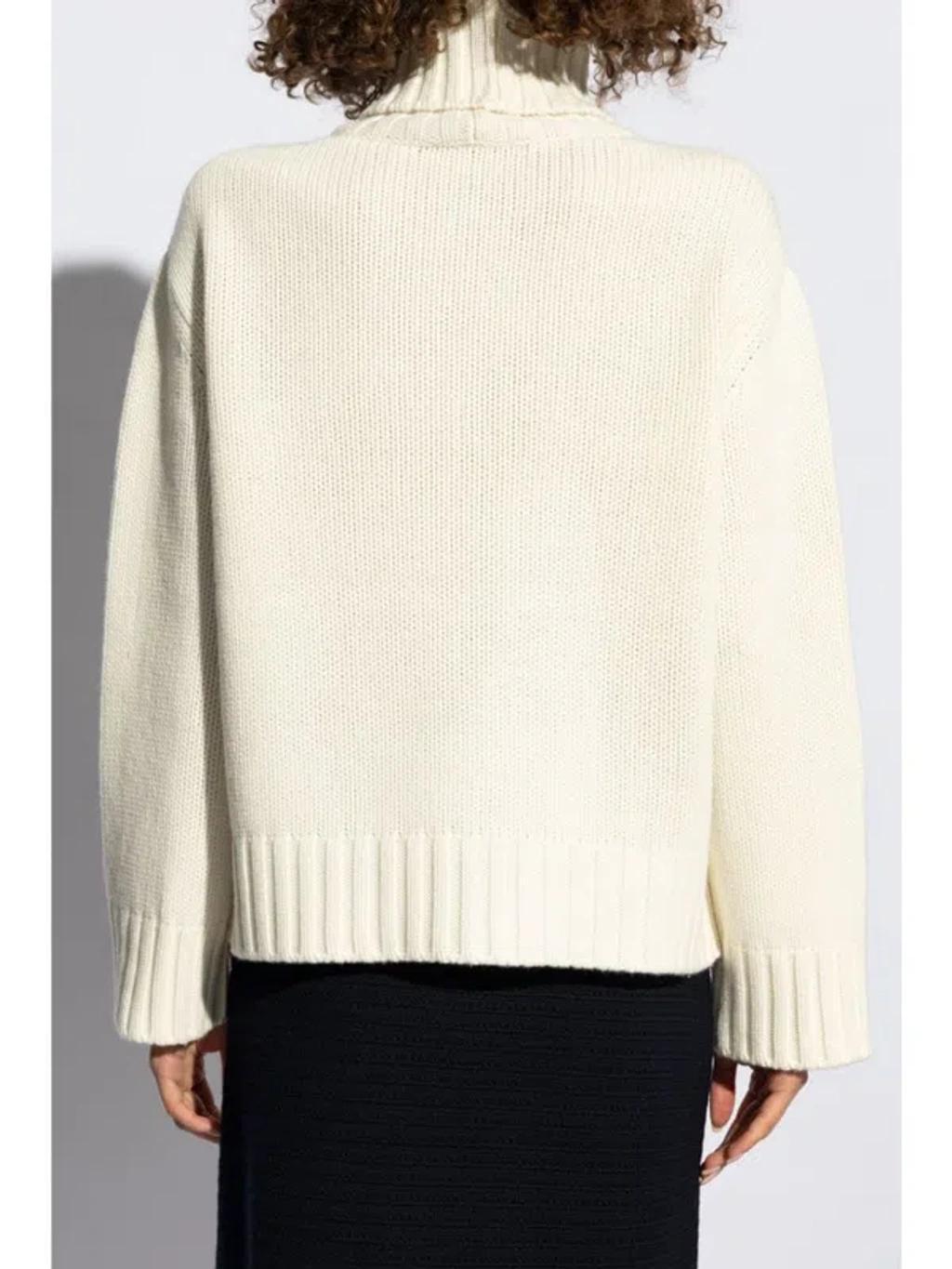 FABIANA FILIPPI Wool And Silk Blend Turtleneck Sweater In White Product Image