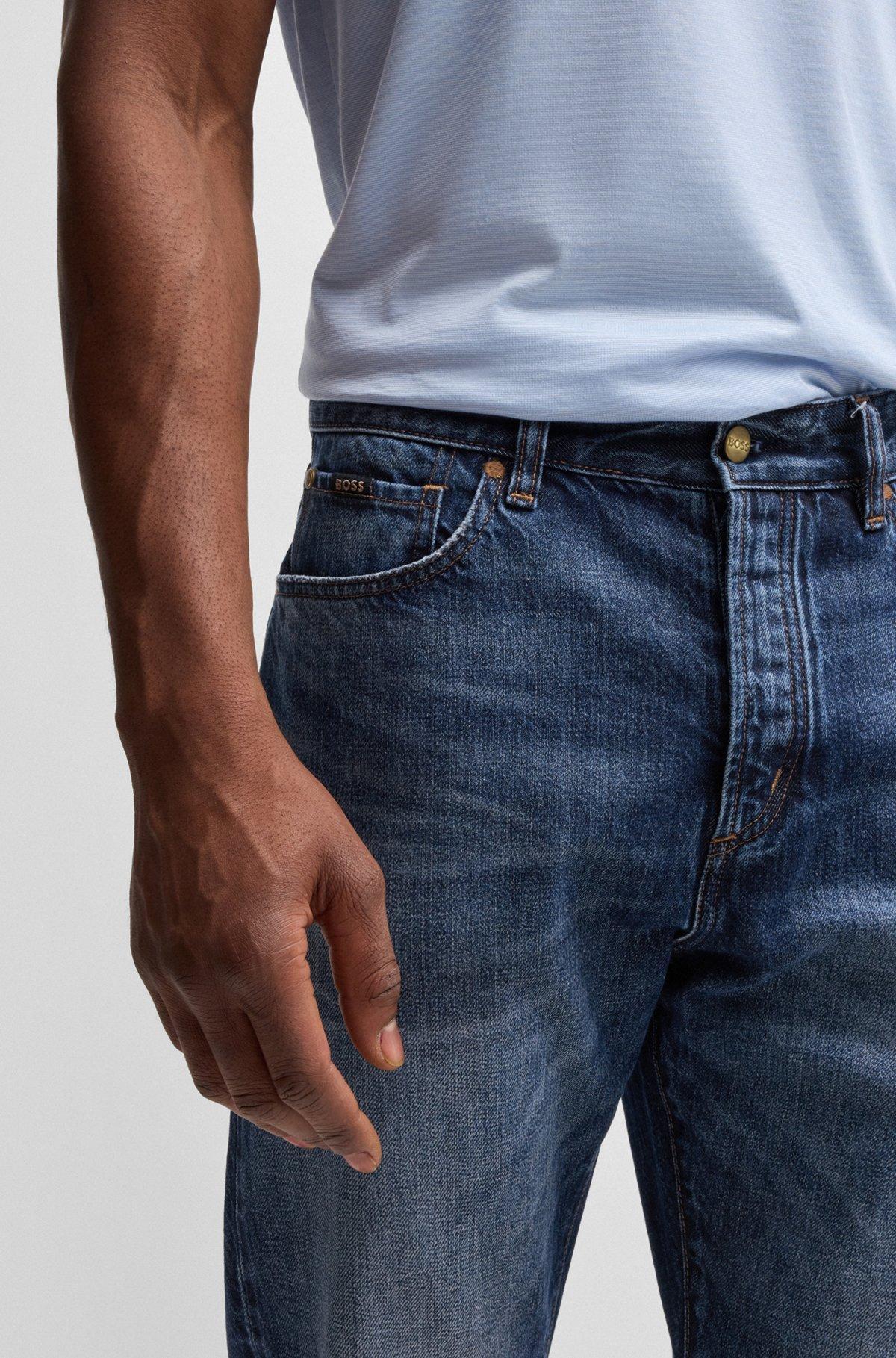 Classic-fit jeans in blue selvedge denim Product Image
