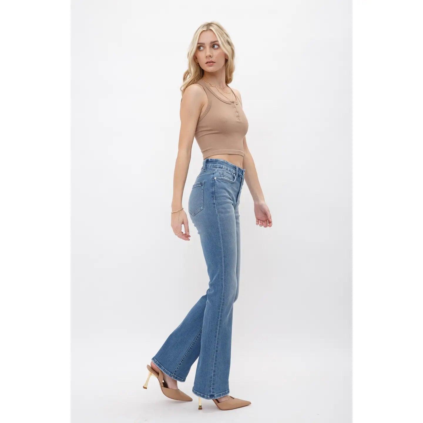 Krug High Rise Boot Cut Mica Denim Jeans Product Image