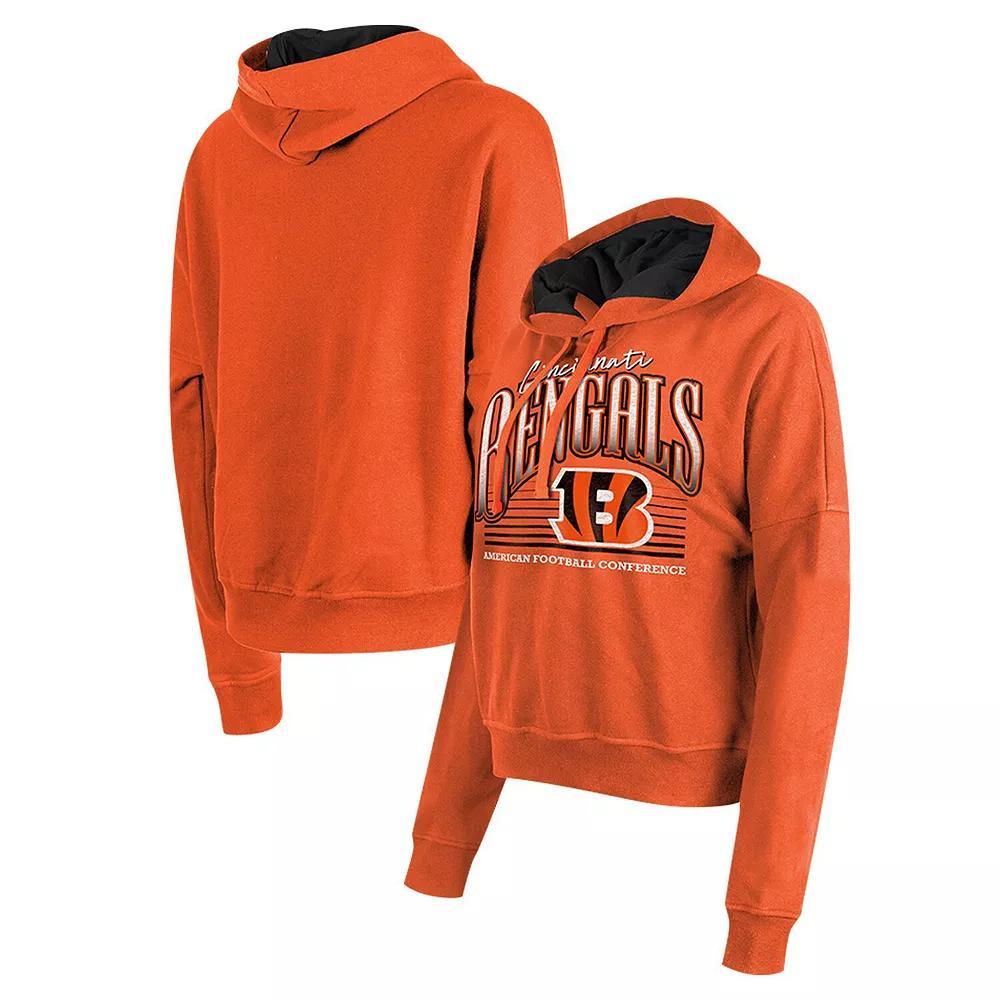Women's New Era Orange Cincinnati Bengals Boxy Pullover Hoodie, Size: 2XL Product Image