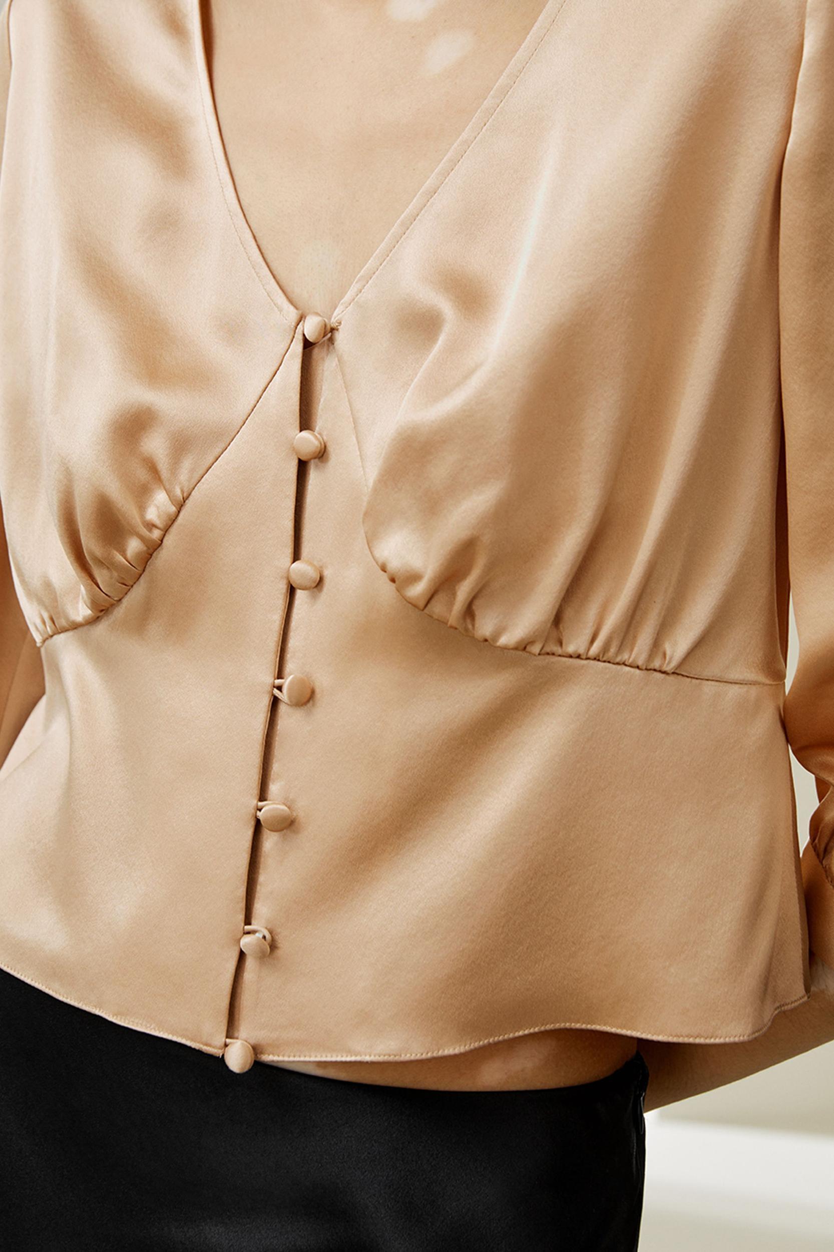 Fitted Retro Corset Silk Top Product Image