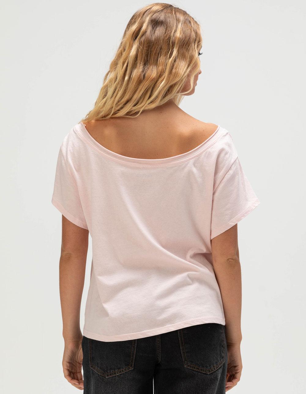 RSQ Womens Off The Shoulder Hibiscus Tee - PINK Product Image