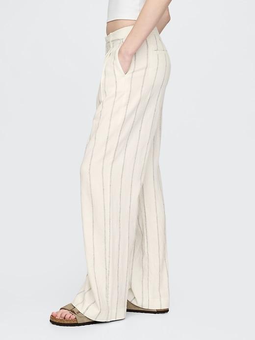 365 High Rise Linen-Blend Trousers Product Image