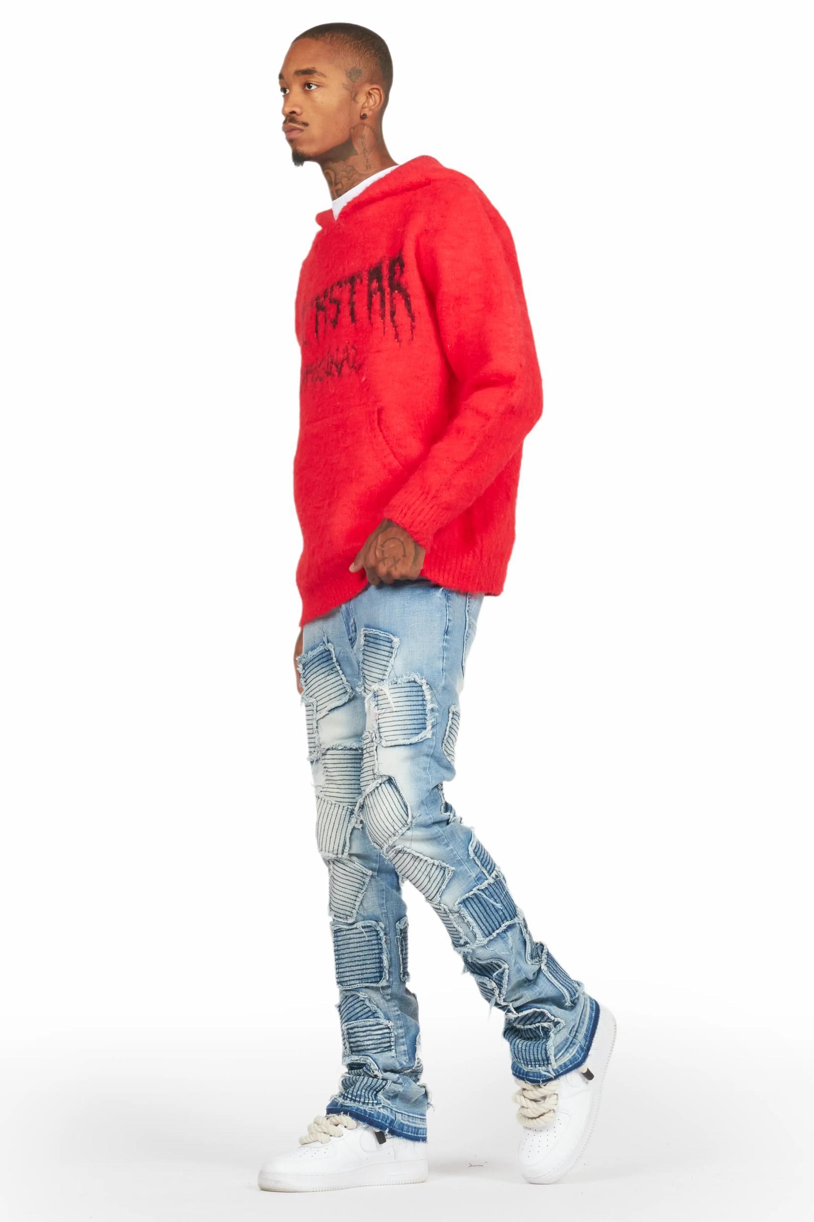 Gawel Blue Stacked Flare Jean Male Product Image