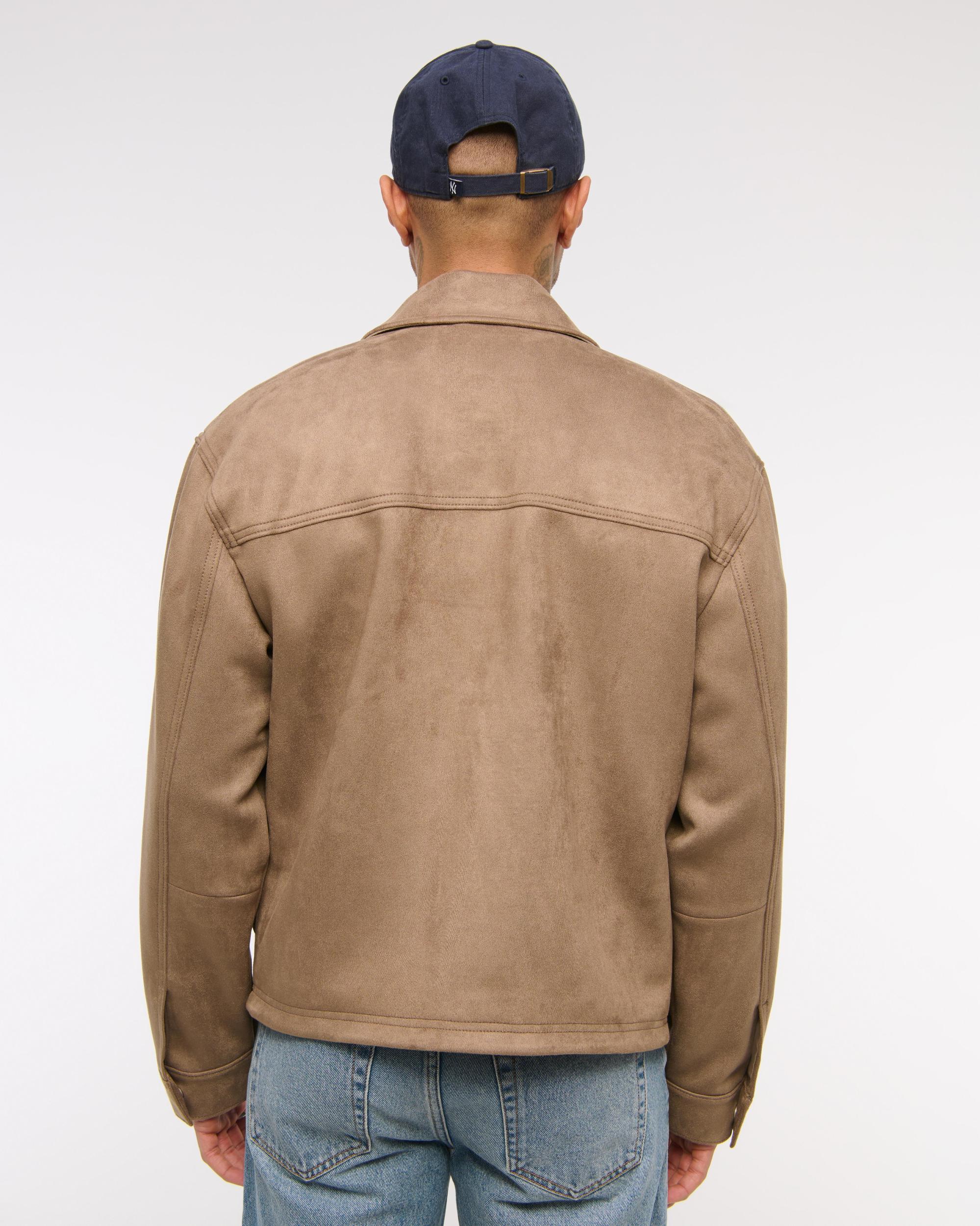 Lightweight Cropped Vegan Suede Easy Zip Jacket Product Image