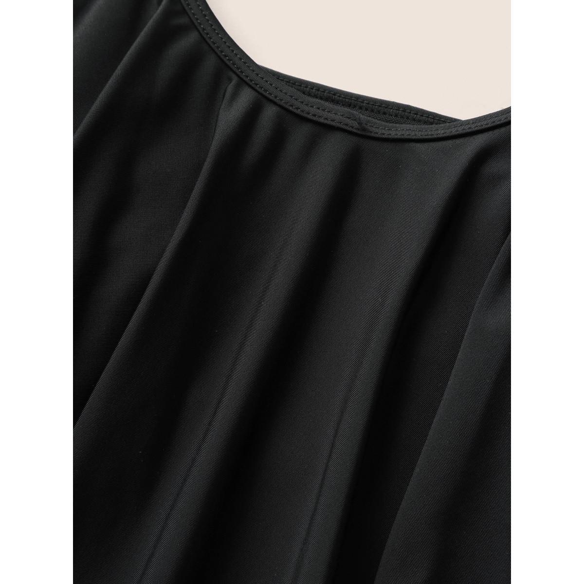 Plus Size Floral Patchwork Tiered Ruffles One Piece Swimsuit Women's Swimwear Black Beach Gathered Curve Bathing Suits High stretch One Pieces BloomChic 22-24/3X Product Image