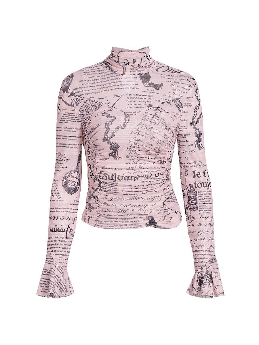 Womens Lucy Text Turtleneck Top Product Image