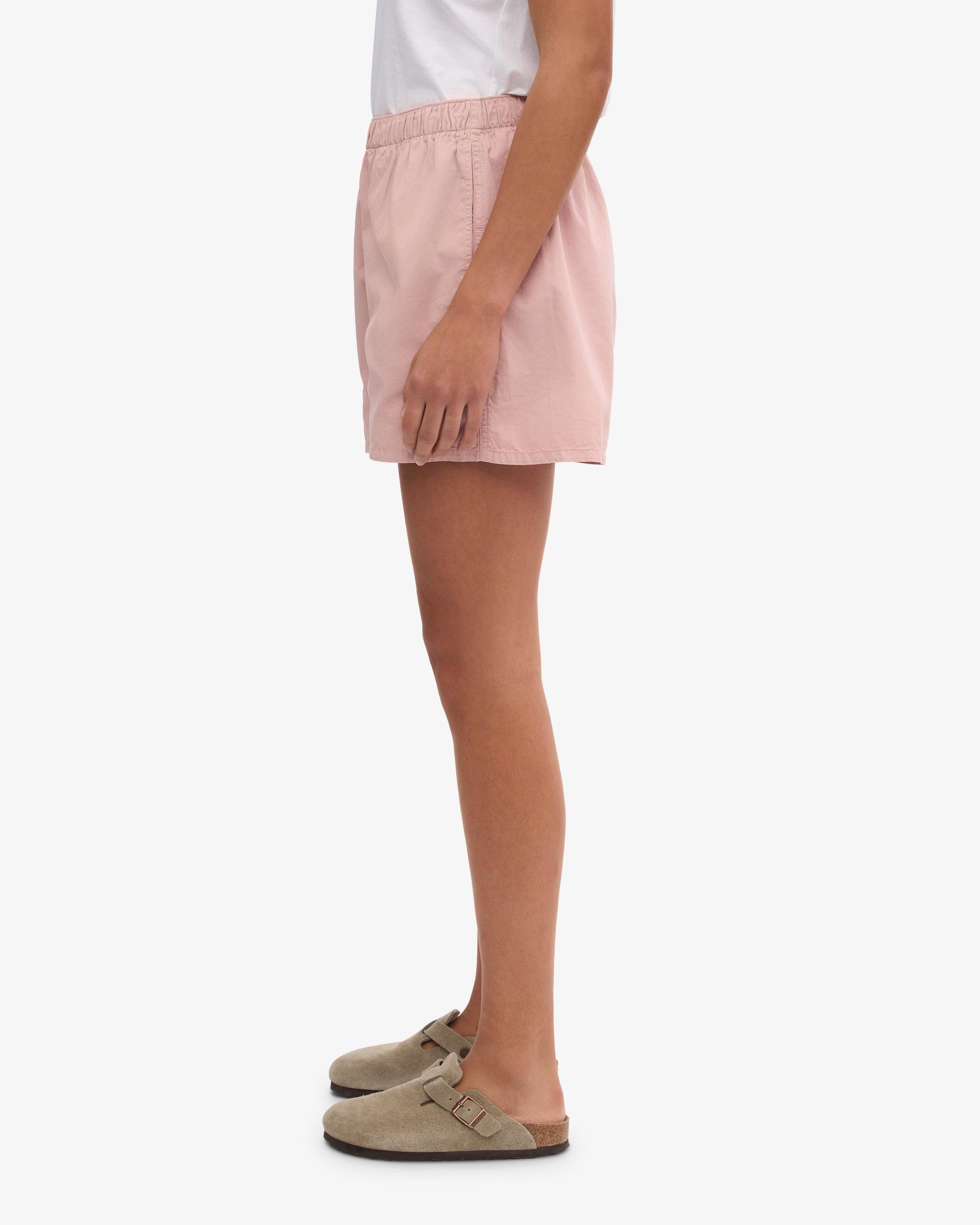 Women Organic Twill Shorts - Faded Pink Product Image
