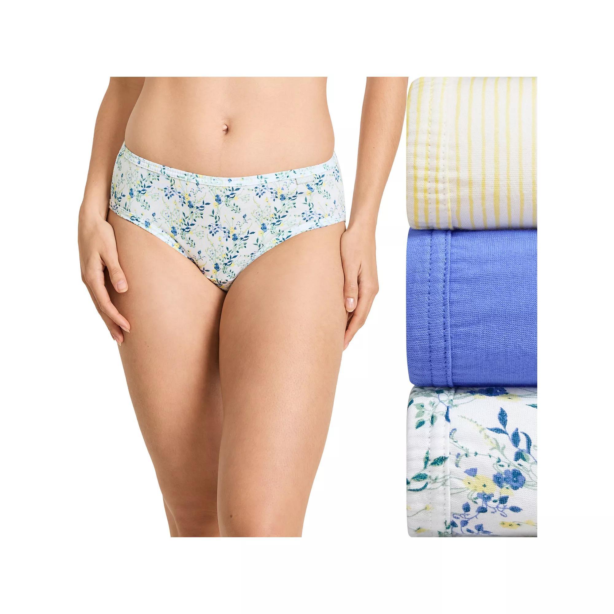 Women's Jockey® Elance 3-Pack Bikini Panty Set 1489, Size: 6, Yellow Stripe Product Image