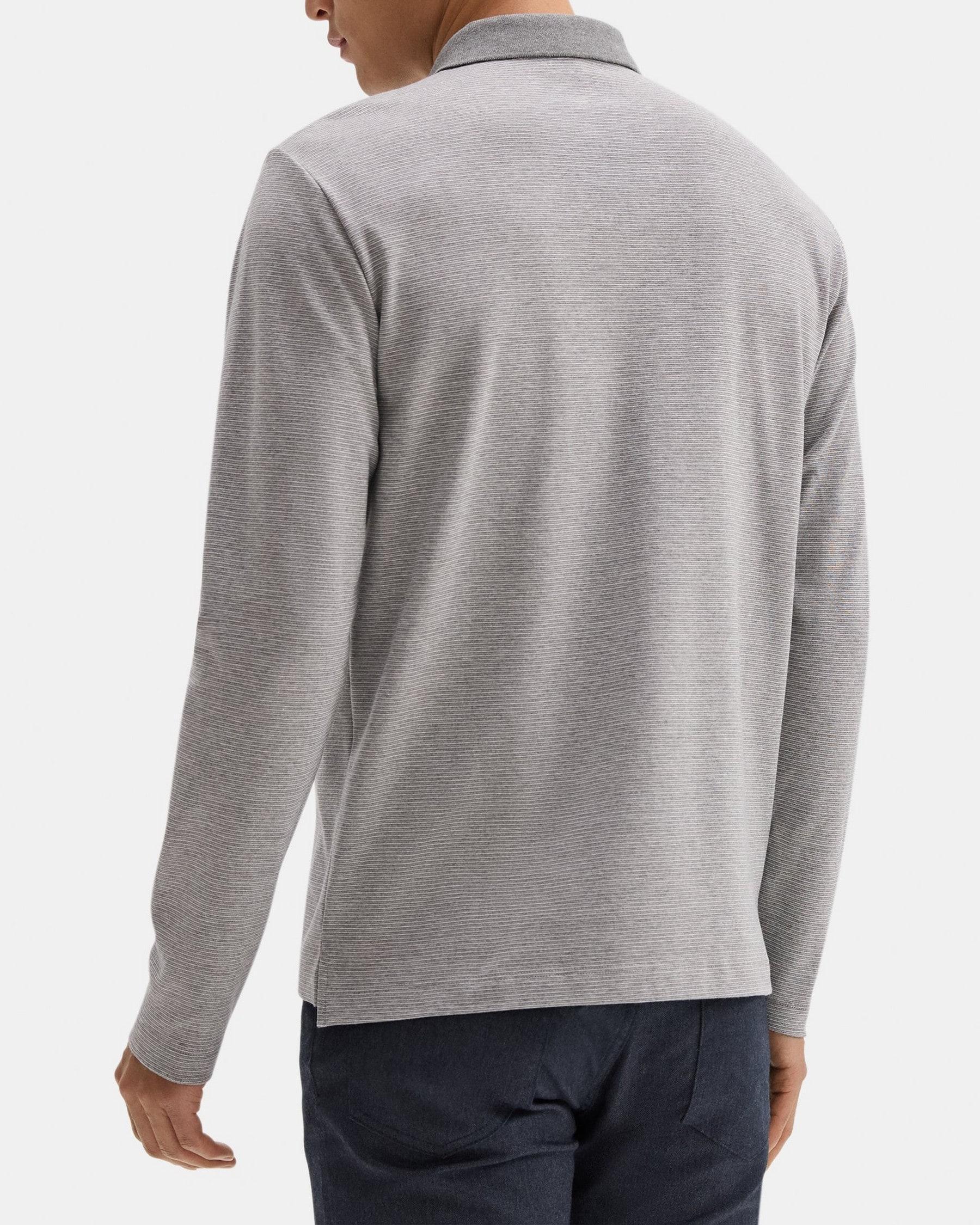Standard Long-Sleeve Polo in Cotton-Blend Product Image