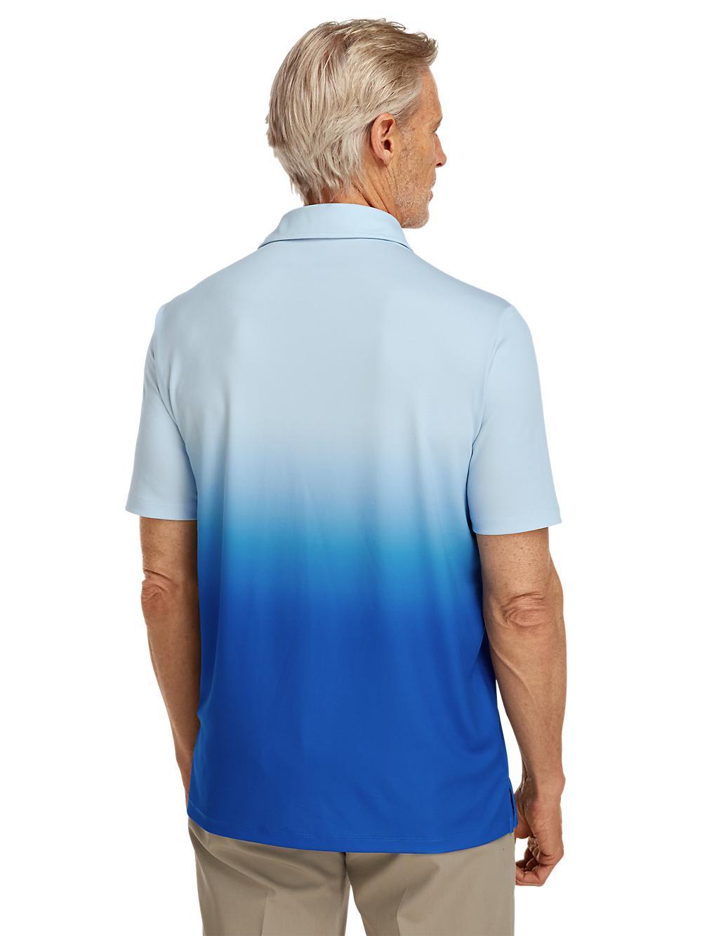 Performance Blend Three Button Polo - Blue Product Image