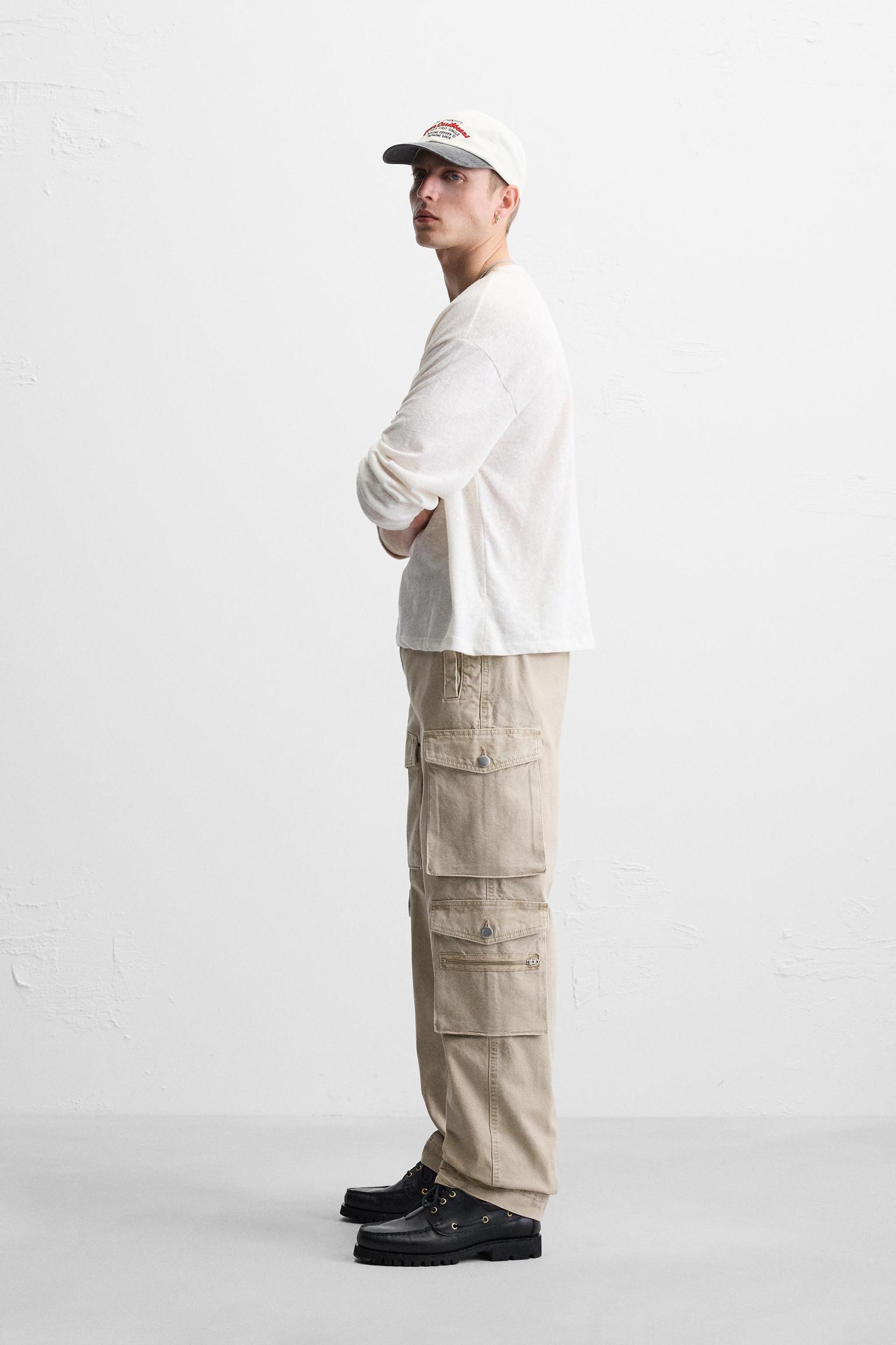 POCKET DENIM CARGO PANTS Product Image