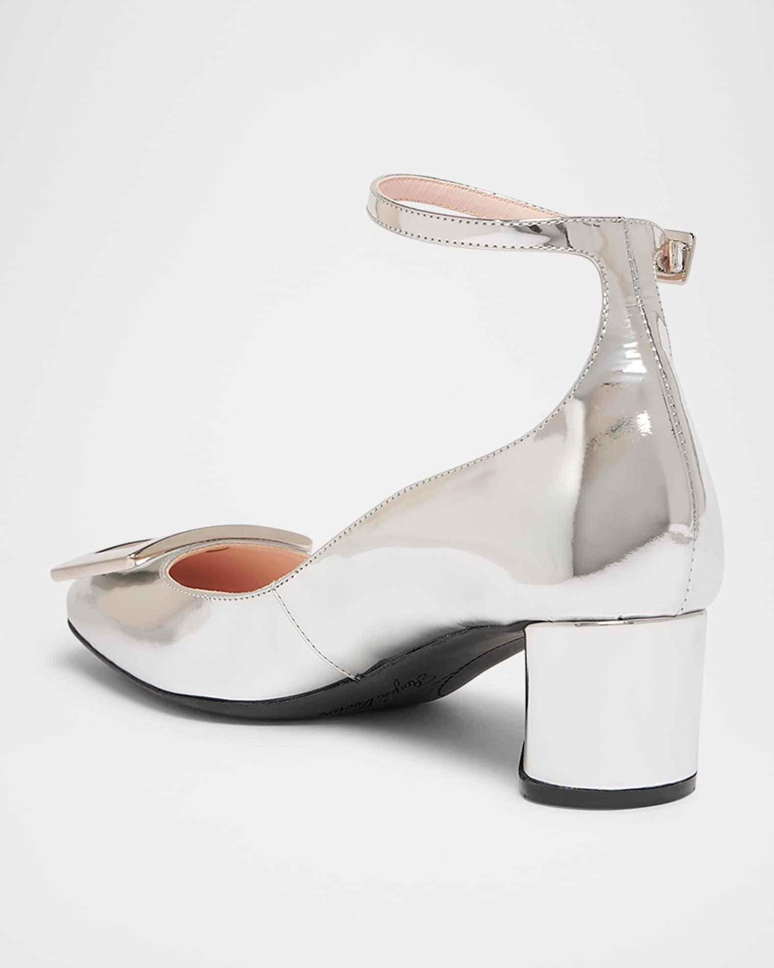 Roundy Metallic Ankle-Strap Pumps Product Image