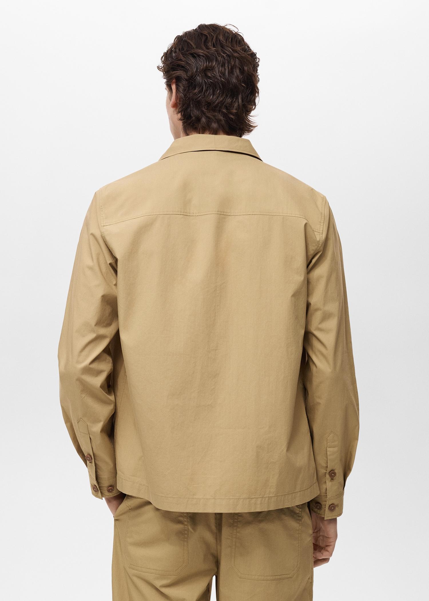 Cotton overshirt with pocket - Men | MANGO USA Product Image
