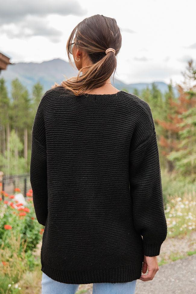 On My Mind Black Cable Knit Cardigan FINAL SALE Product Image