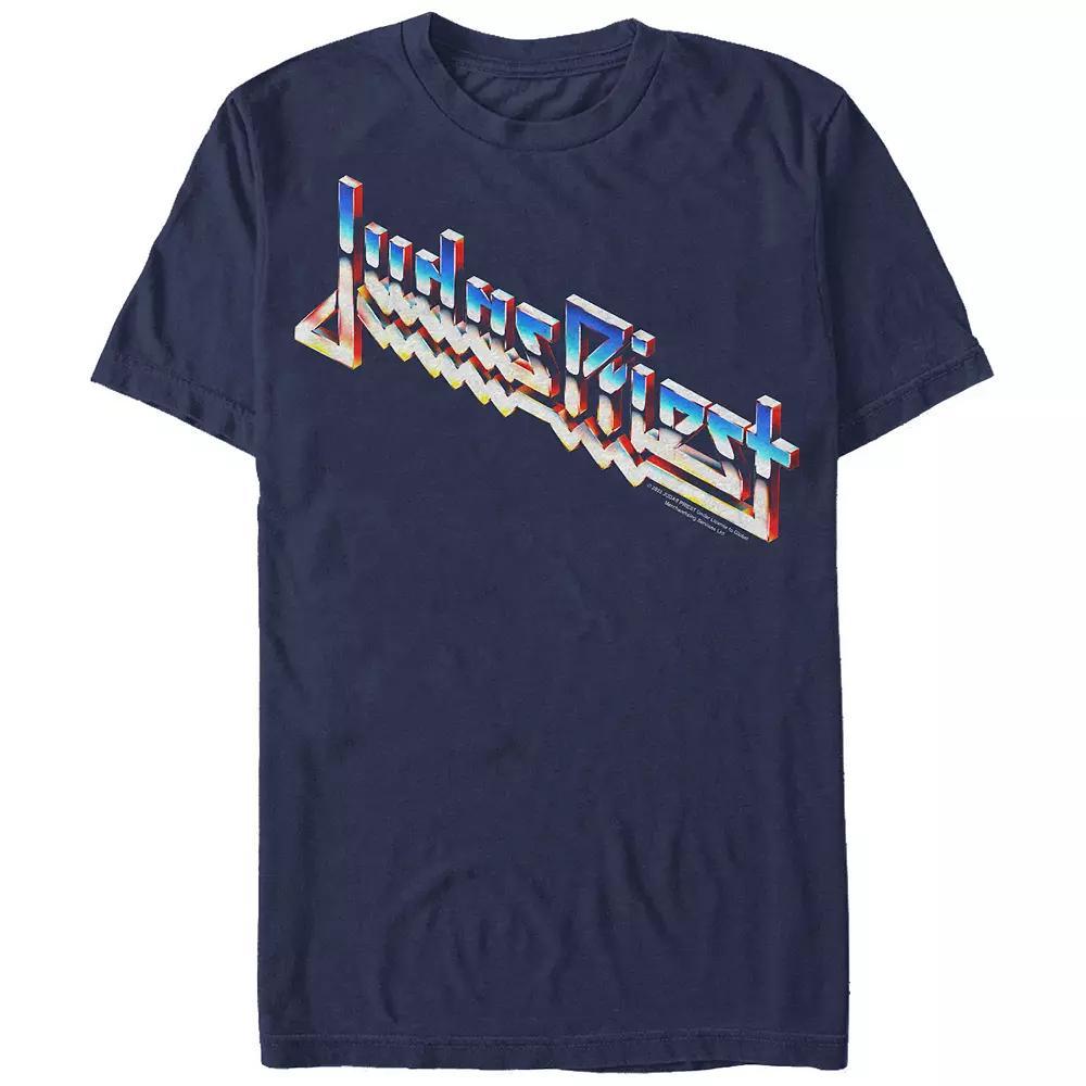 Men's Judas Priest Logo Graphic Tee, Size: Small, Navy Grey Product Image