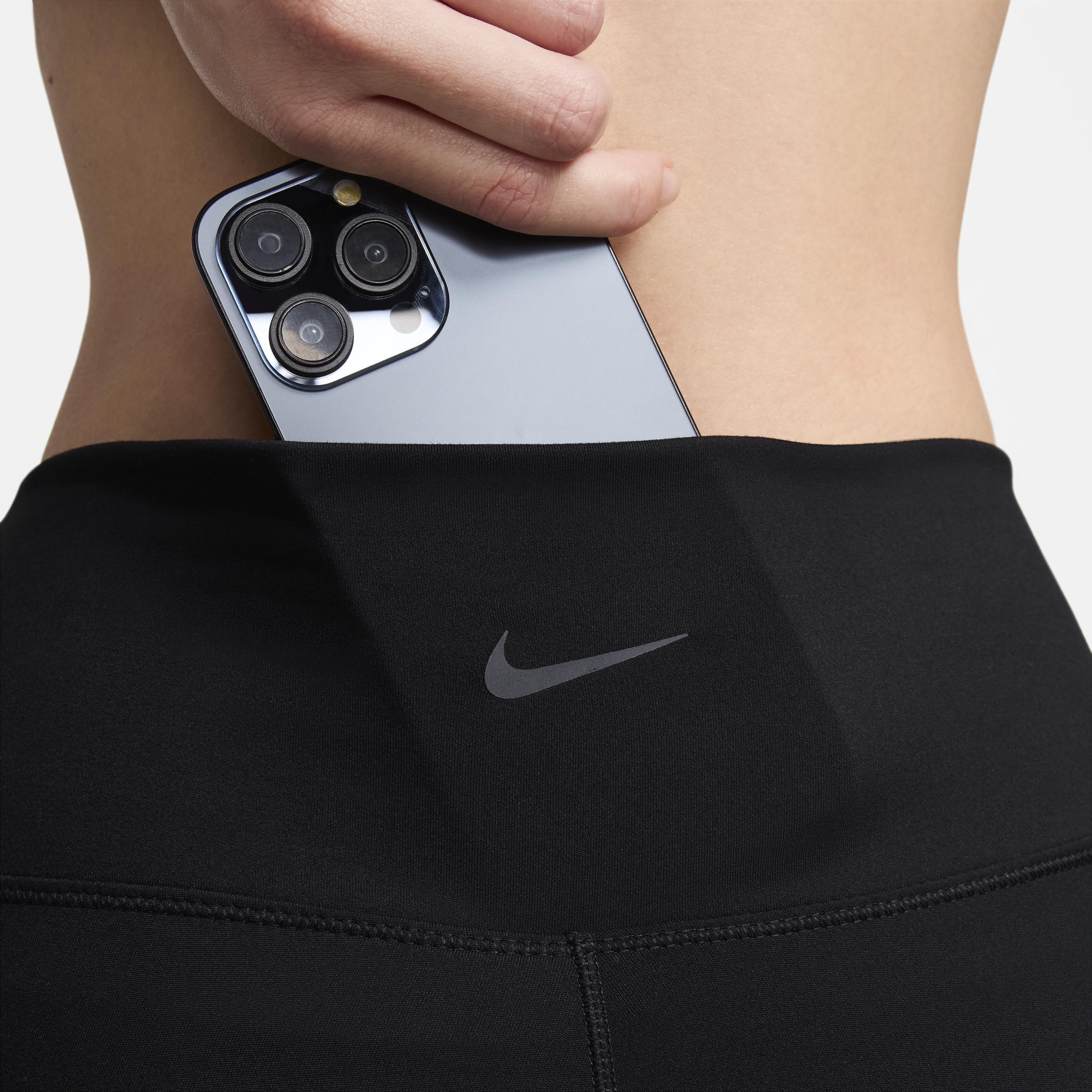 Nike Womens One Dri-FIT High-Waisted Crop Leggings in Black Product Image