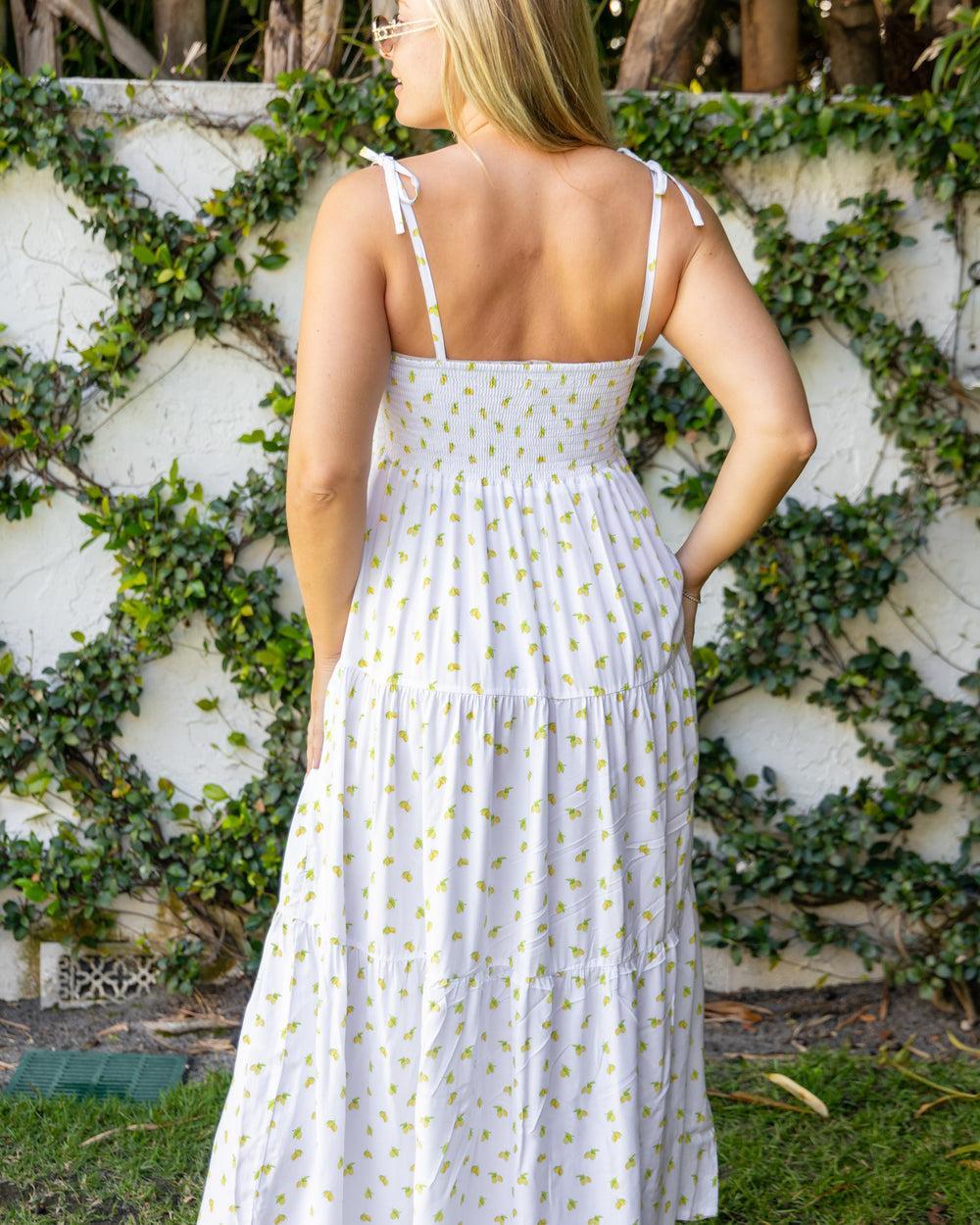 The Amalfi - Lemon Print Resort Dress Product Image