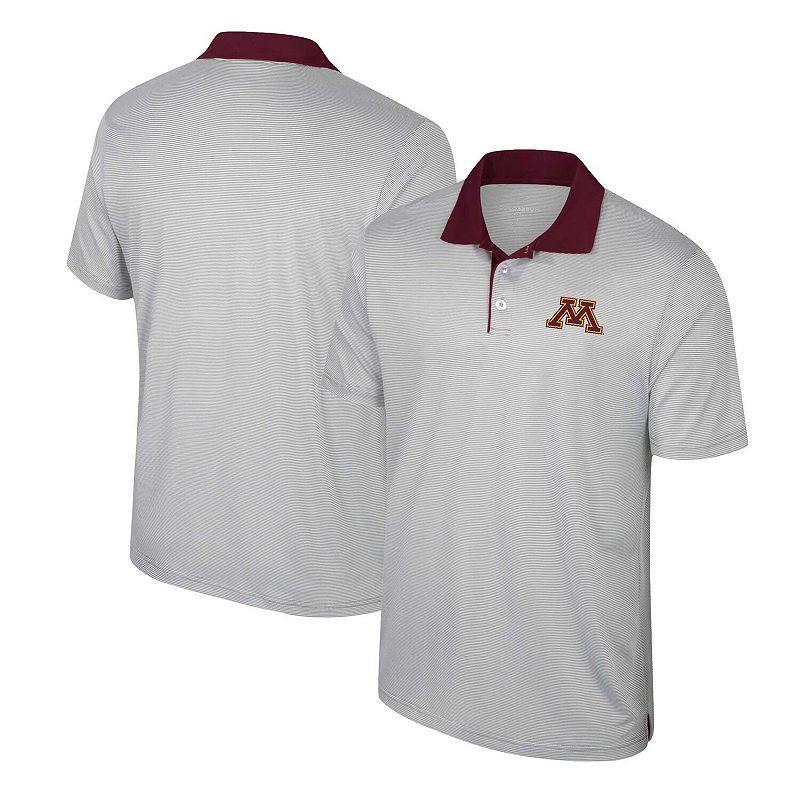 Men's Colosseum Gray Minnesota Golden Gophers Tuck Striped Polo, Size: Large, Grey Product Image