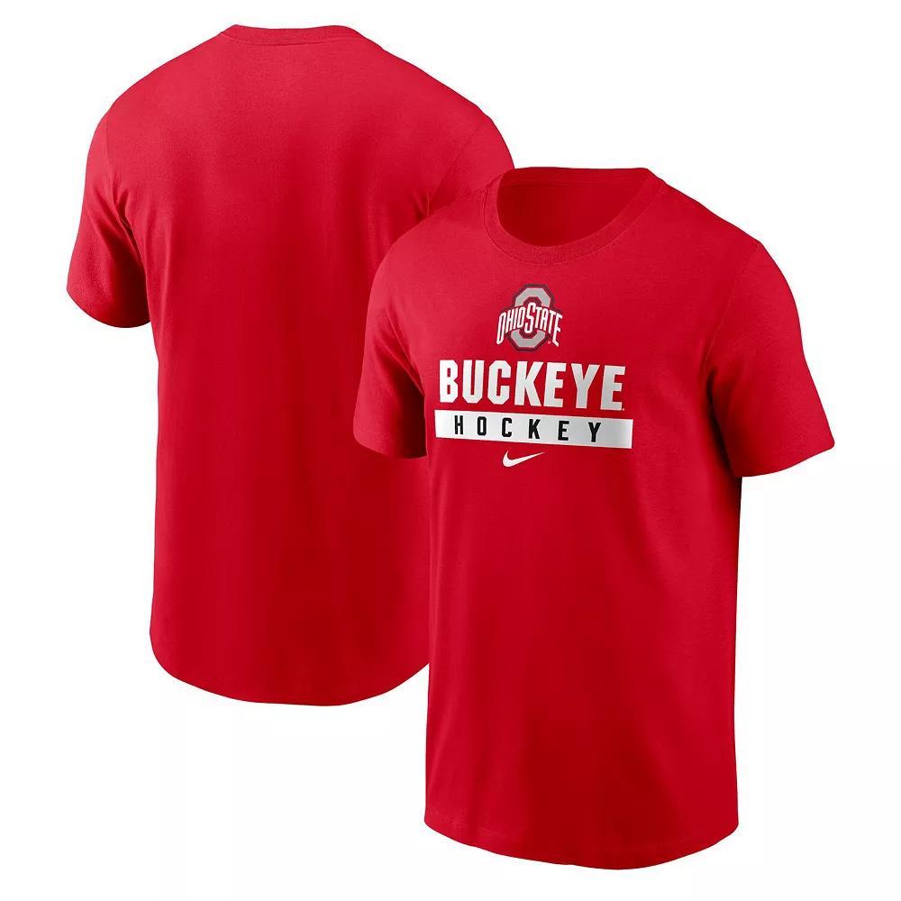 Men's Nike Scarlet Ohio State Buckeyes Ice Hockey Sport Drop T-Shirt, Size: Large, Red Product Image
